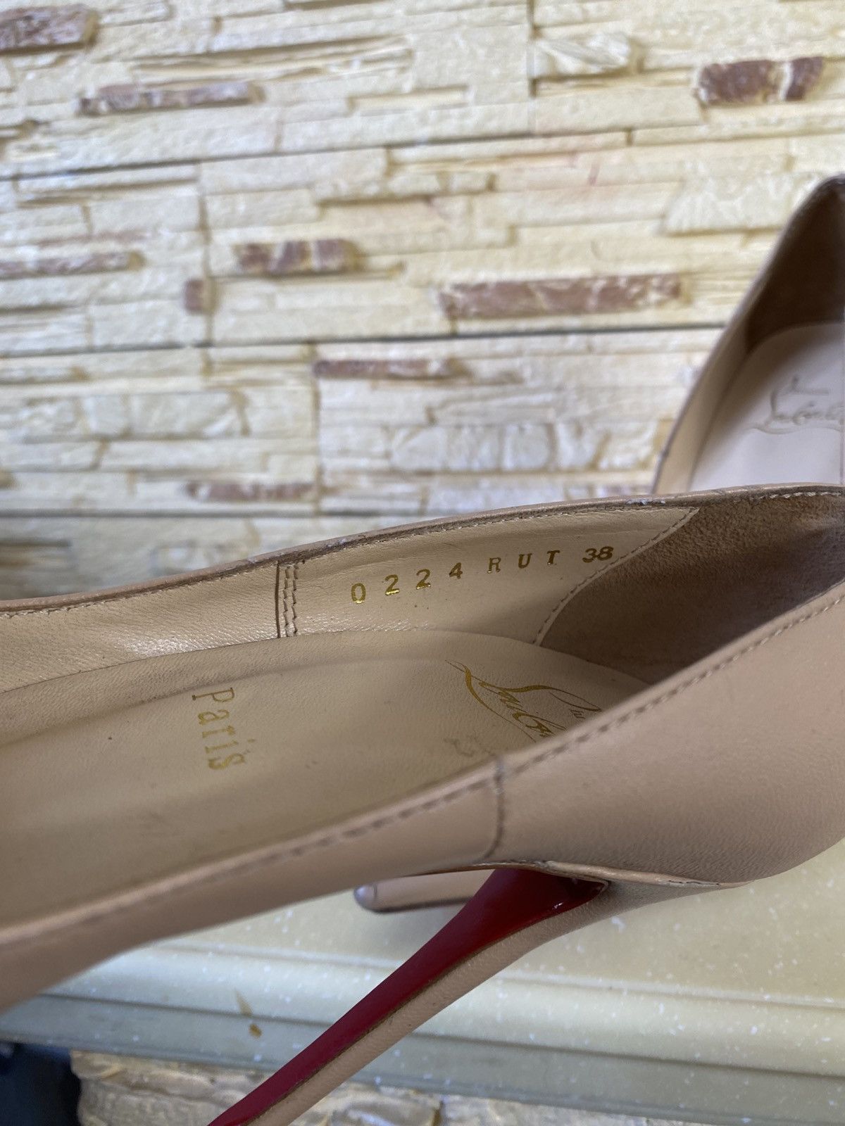 Christian Louboutin Christian Louboutine Leather Women’s Heels Beige Size US 8.5 / IT 38.5 - 6 Thumbnail