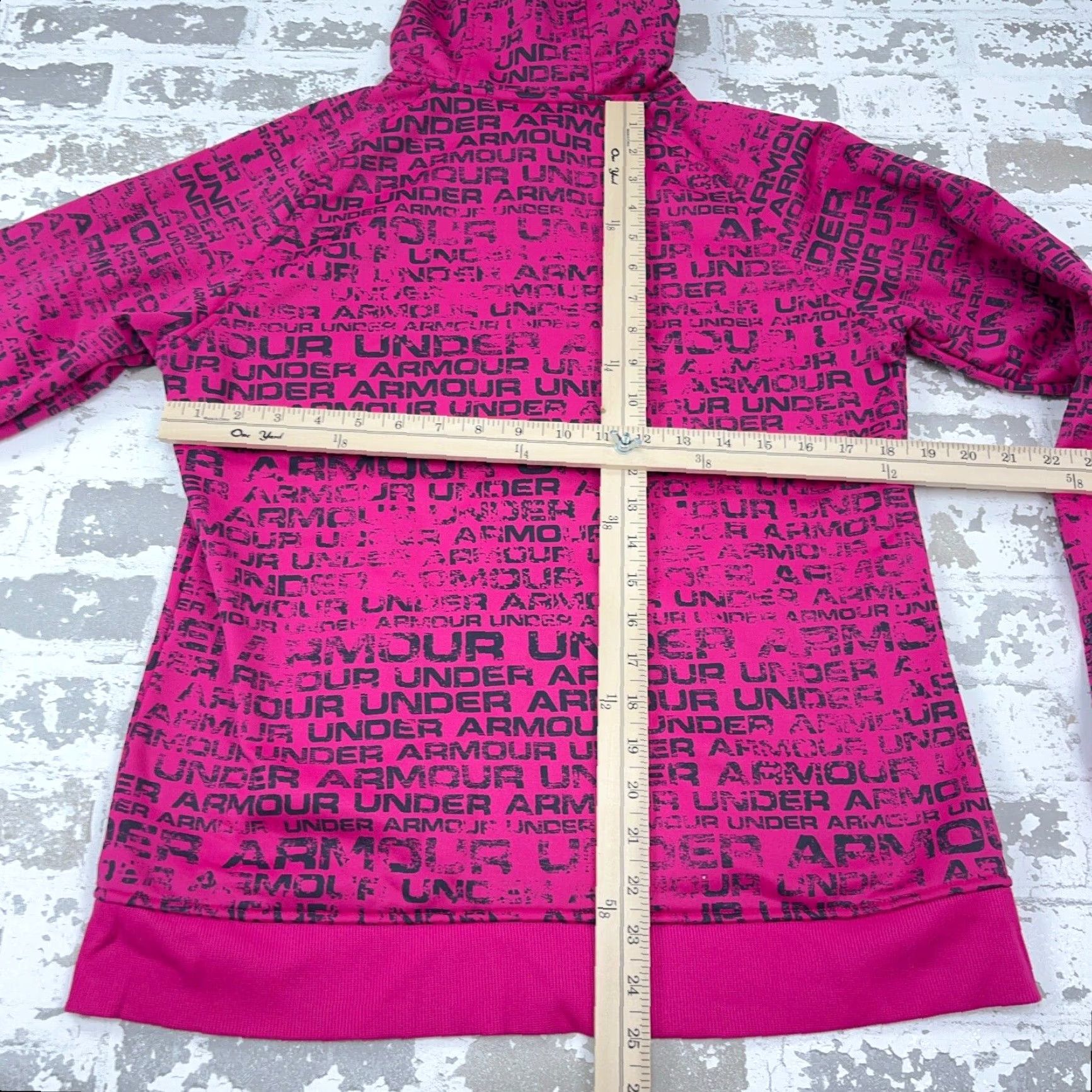 Under Armour VINTAGE Under Armour Hoodie Women Medium Pink Sweatshirt Jacket Simi Fitted AOP All Over Size M / US 6-8 / IT 42-44 - 6 Thumbnail