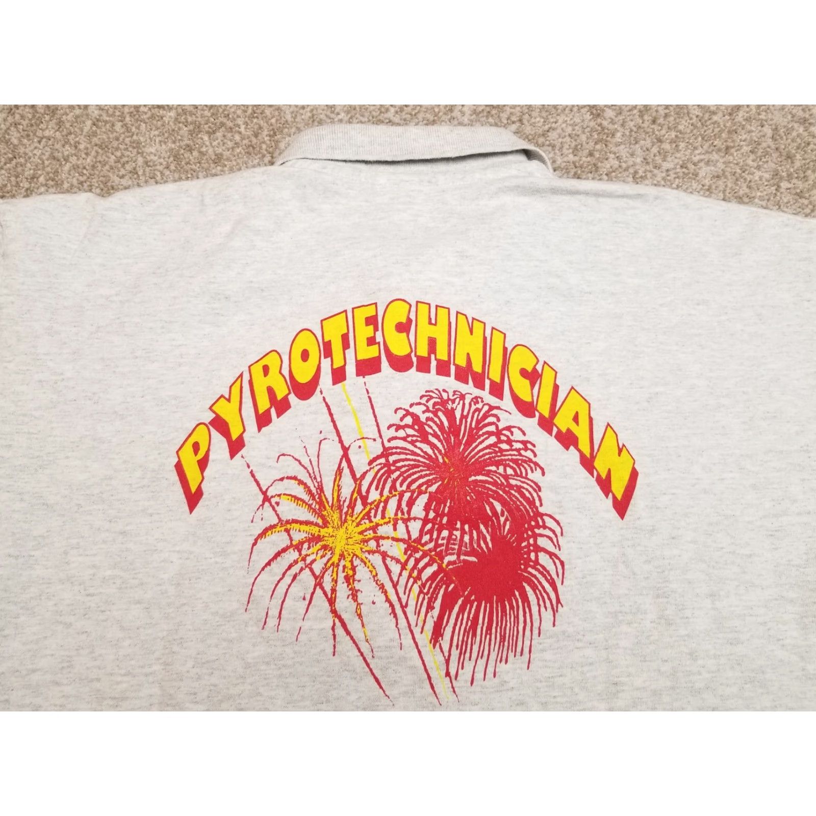 Vintage VINTAGE Pyrotechnician Polo Shirt Mens 2XL Gray Short Sleeve 100% Cotton Polo Shirt Casual Mens Size US XXL / EU 58 / 5 - 7 Thumbnail