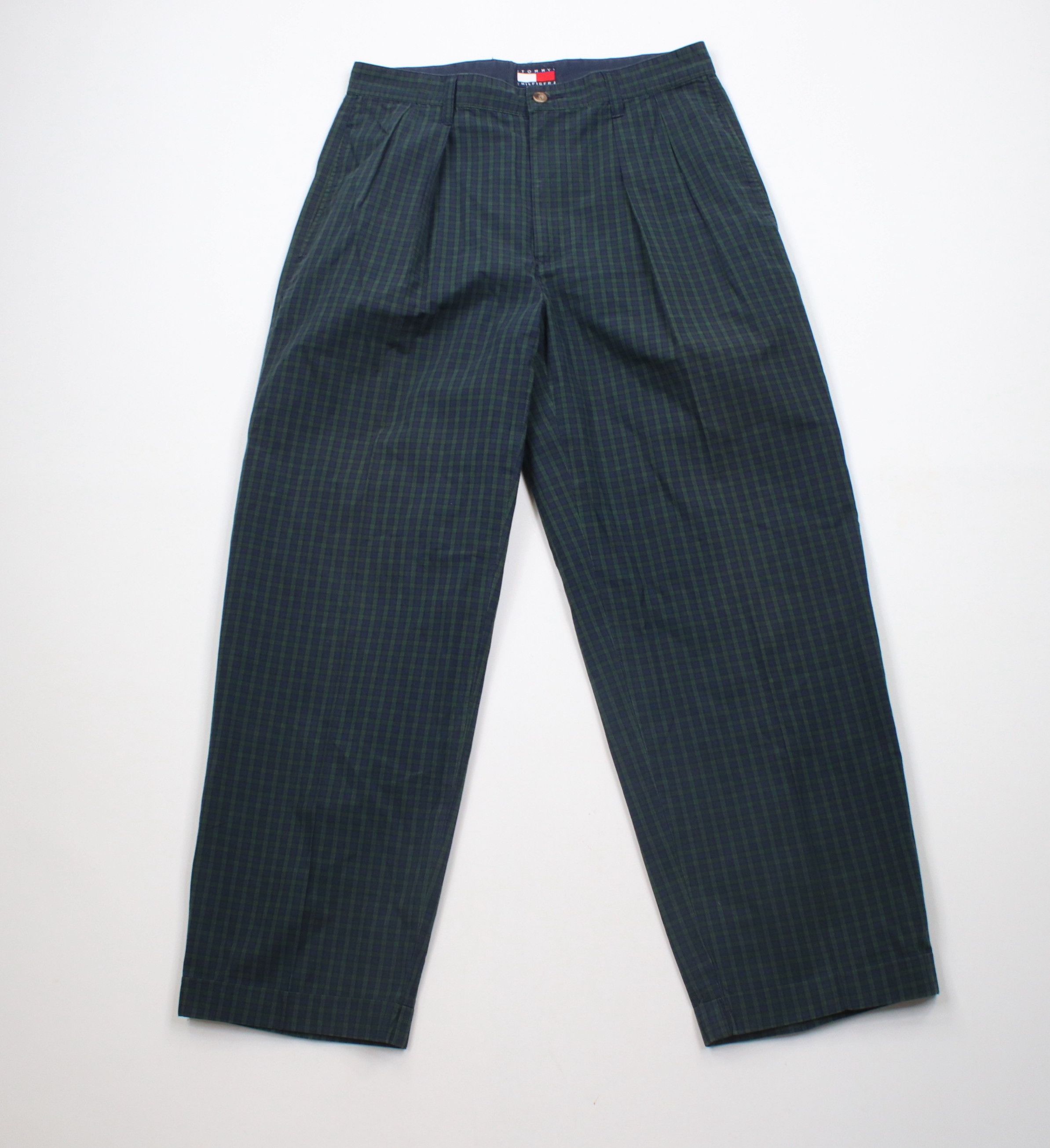 Tommy Hilfiger × Vintage Vintage 90s Tommy Hilfiger Wide Leg Chino Pants Plaid Size US 30 / EU 46 - 1 Thumbnail