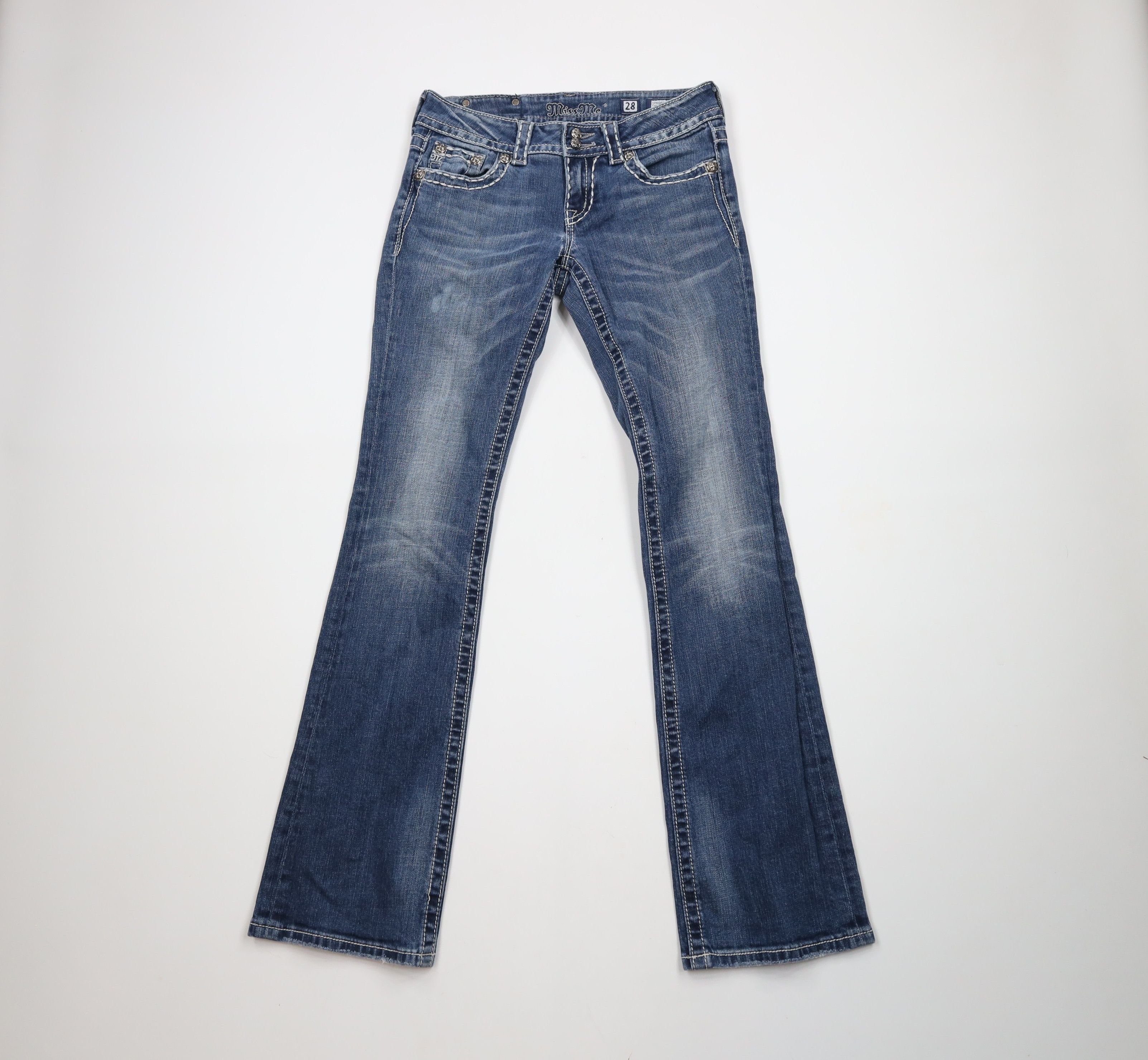 Miss Me × Vintage Miss Me Thick Stitch Jeweled Bootcut Denim Jeans Blue Size 28" / US 6 / IT 42 - 1 Thumbnail