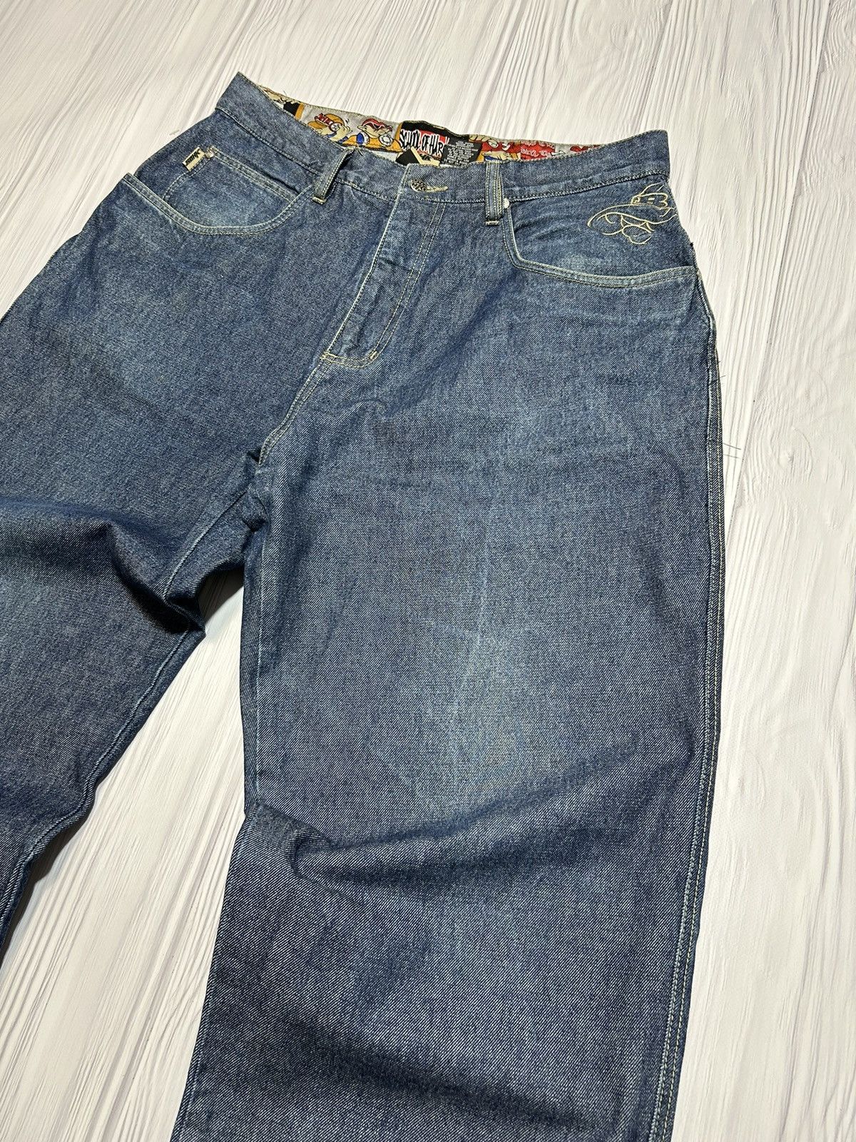 Vintage Rare SOHK School Of Hard Knocks Embroidered Logo Denim Pants Size US 36 / EU 52 - 8 Thumbnail