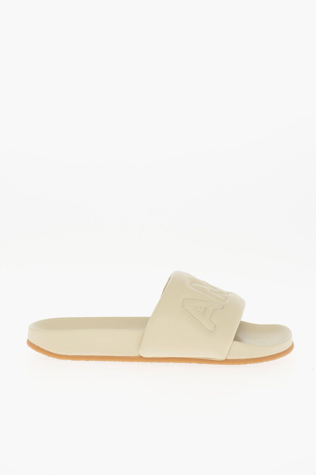 og1mm0925 Leather Slides in Beige