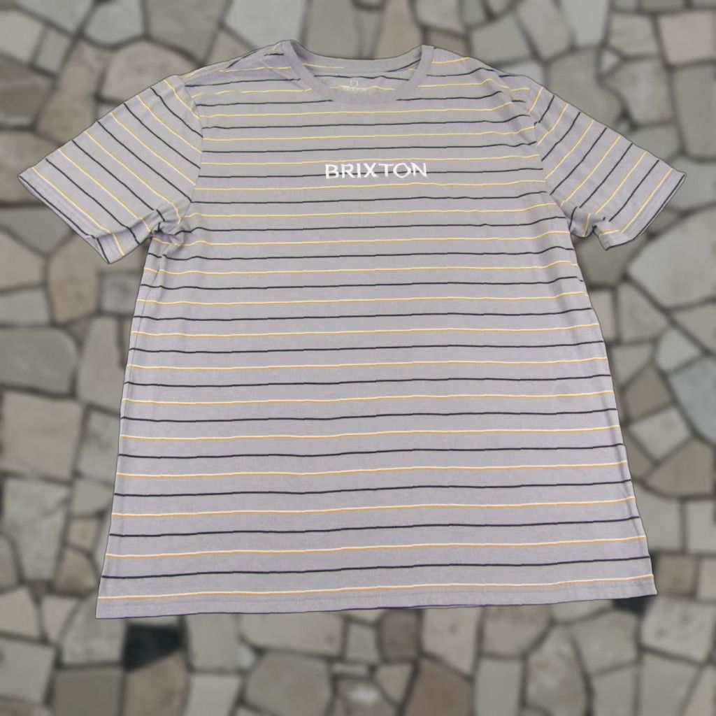 Brixton Brixton Shirt Mens Gray Stripes XL Standard Fit Skateboarding Skater Surfer Size US XL / EU 56 / 4 - 1 Thumbnail