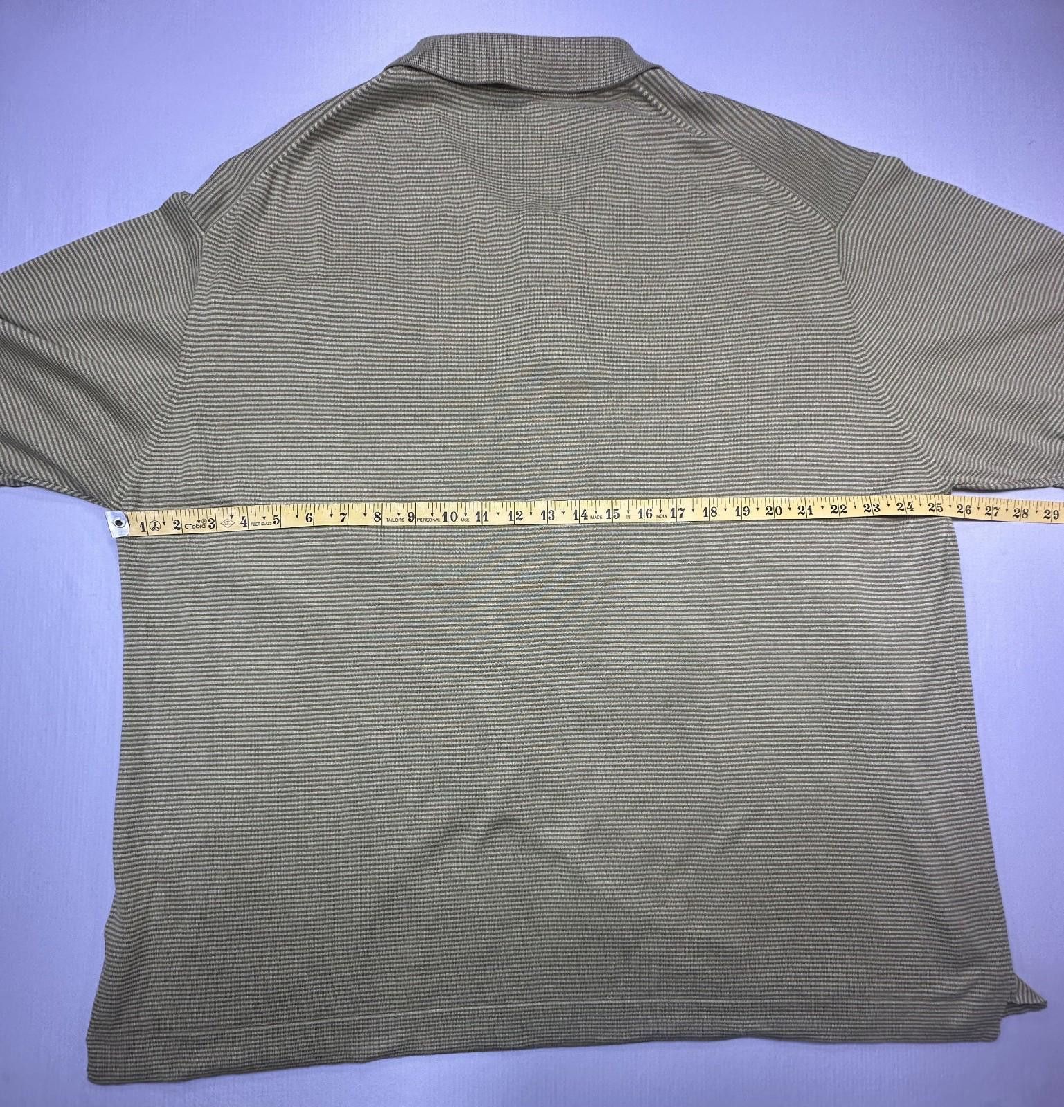 Adish Axis 1/4 Button Silk/Cotton Short Sleeve Polo Green Mens 2XL Size US XXL / EU 58 / 5 - 4 Thumbnail