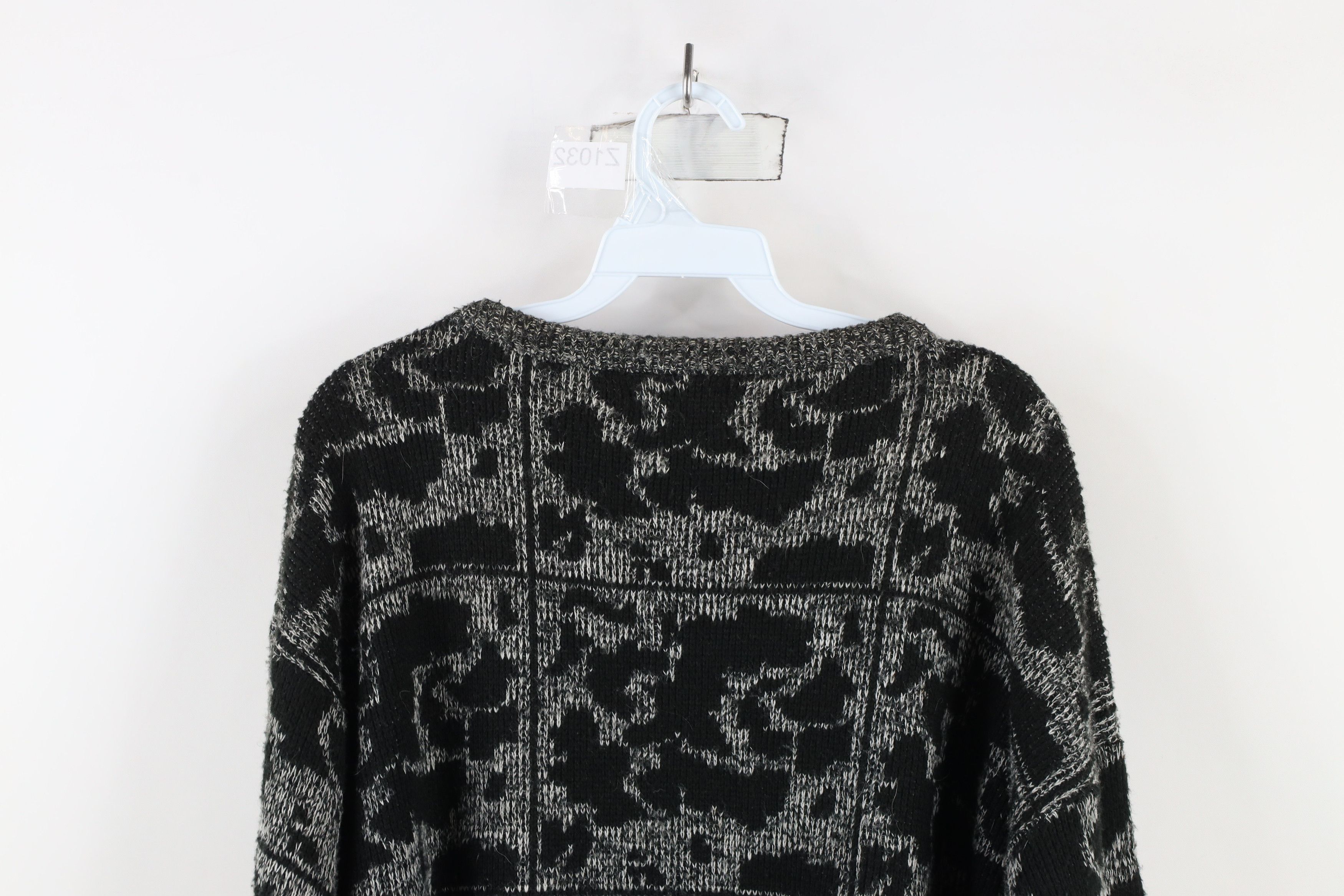 Vintage Vintage 90s Streetwear Abstract Checkered Knit Sweater USA Size US L / EU 52-54 / 3 - 8 Thumbnail