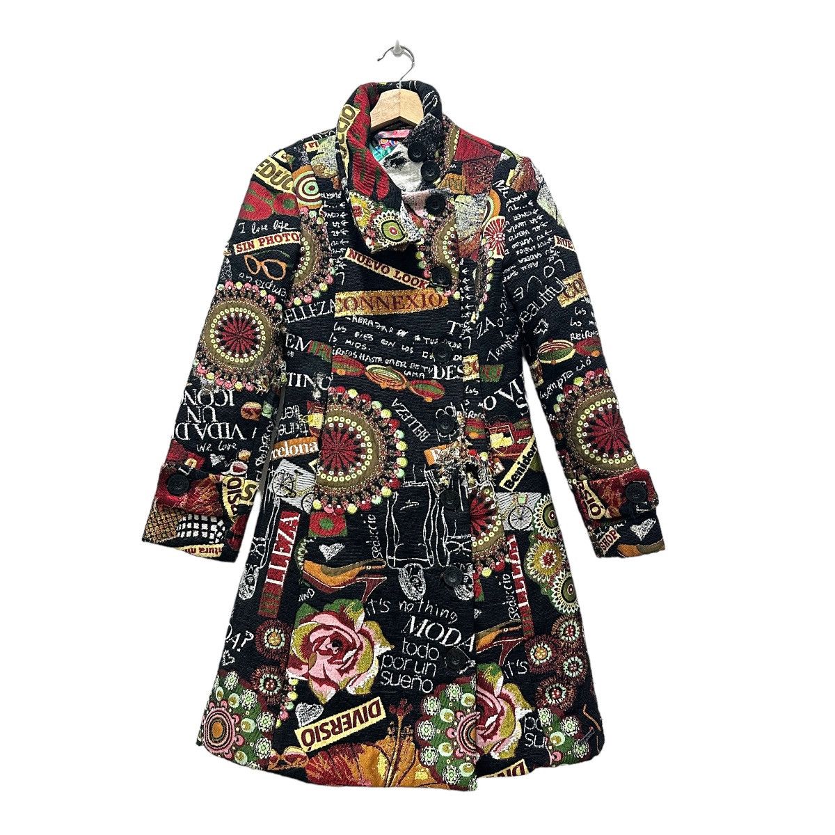 Manteau coat multi embroidery vintage