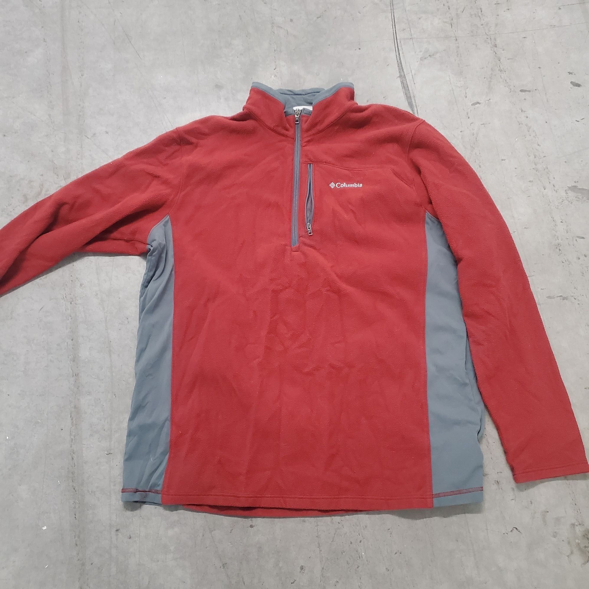 XL COLUMBIA Lost PEAK HALF ZIP SOFT FLEECE PULLOVER outlets Red Gray Mens XL Activewear