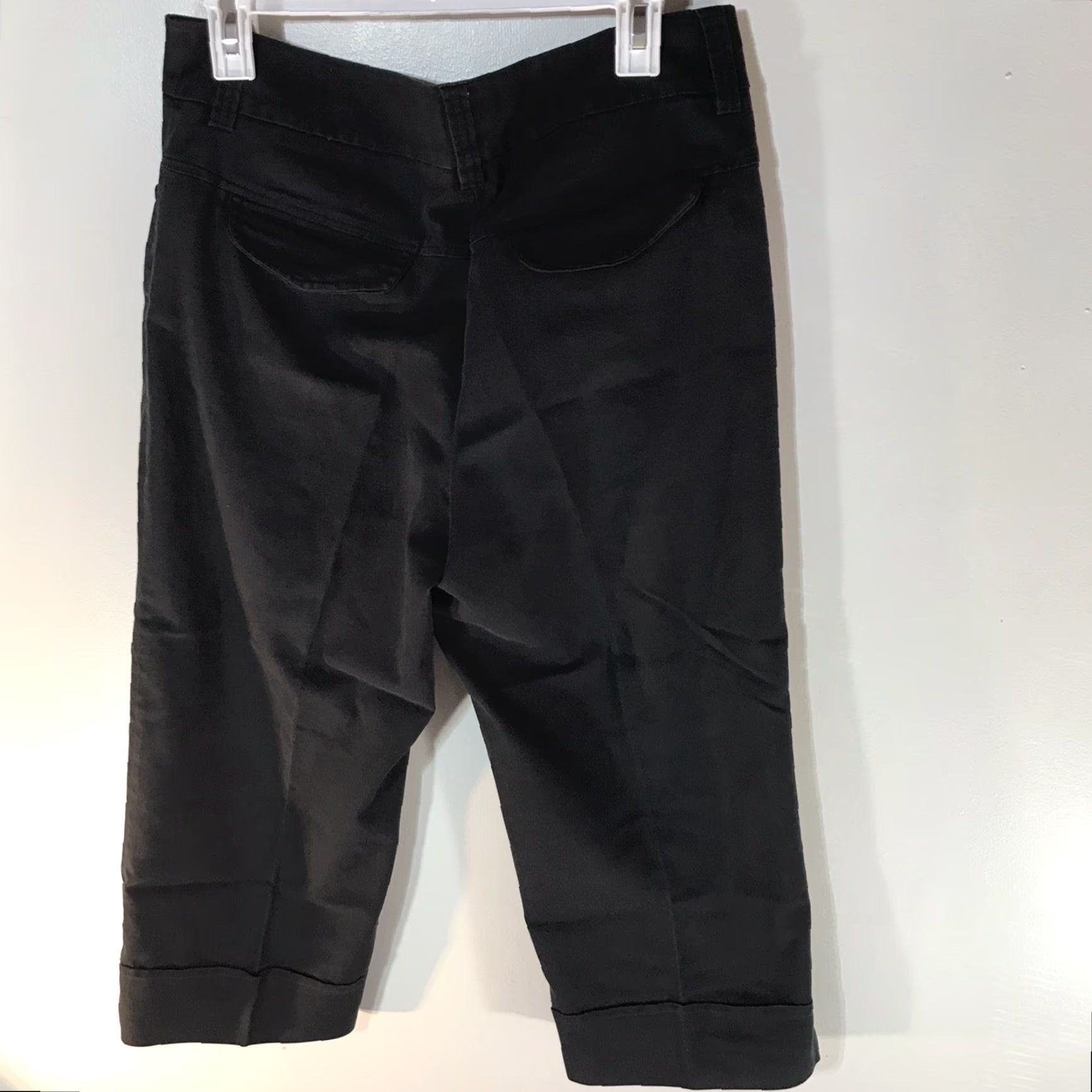 Willi Smith VINTAGE Willi Smith Women's Wide-Leg Cropped Pants Size 8 Black Casual Workwear Summer Size 30" / US 8 / IT 44 - 2 Thumbnail
