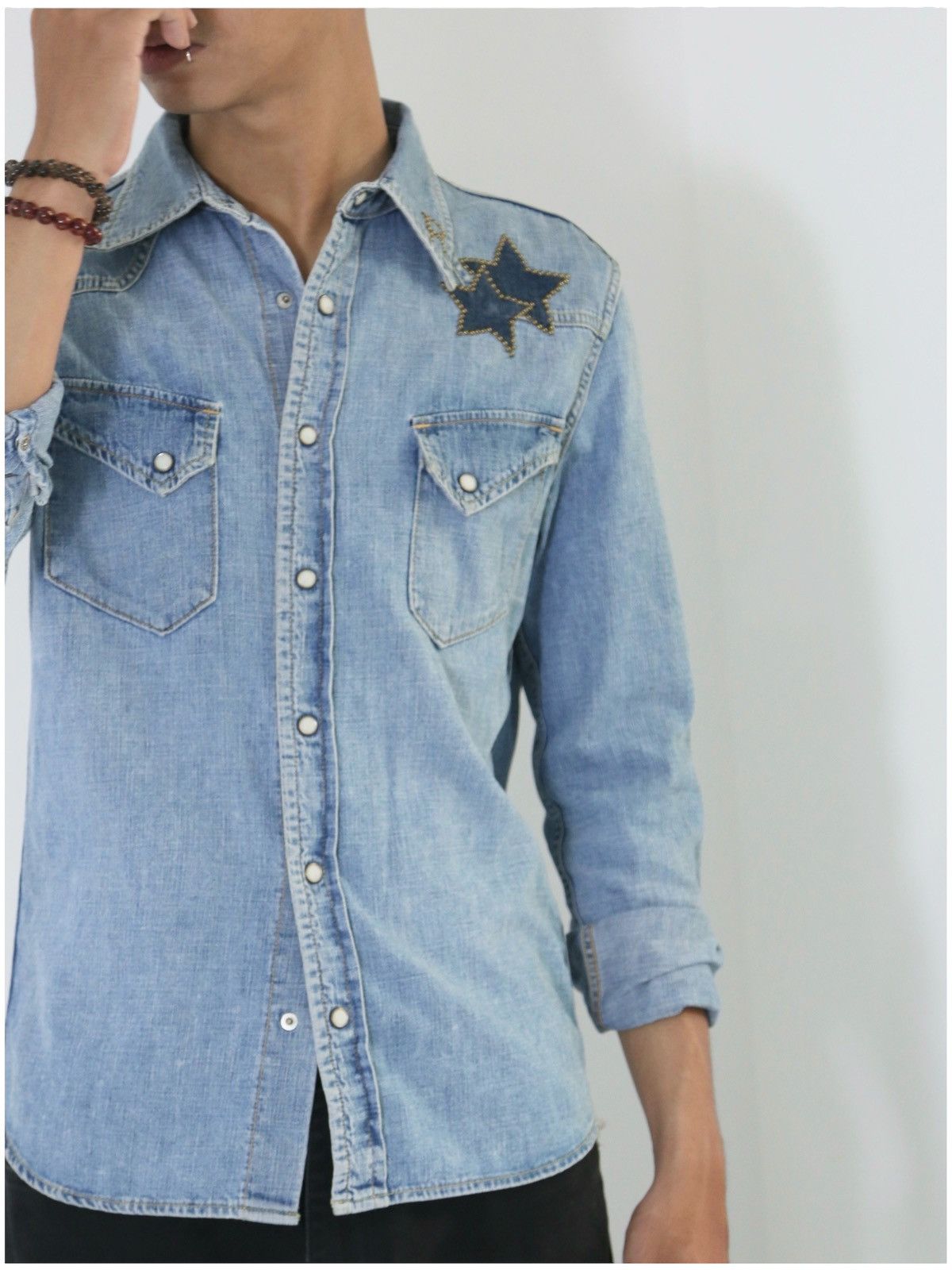 Remi Relief REMI RELIEF STARS STUDDED DENIM WESTERN SHIRT Size US S / EU 44-46 / 1 - 2 Thumbnail