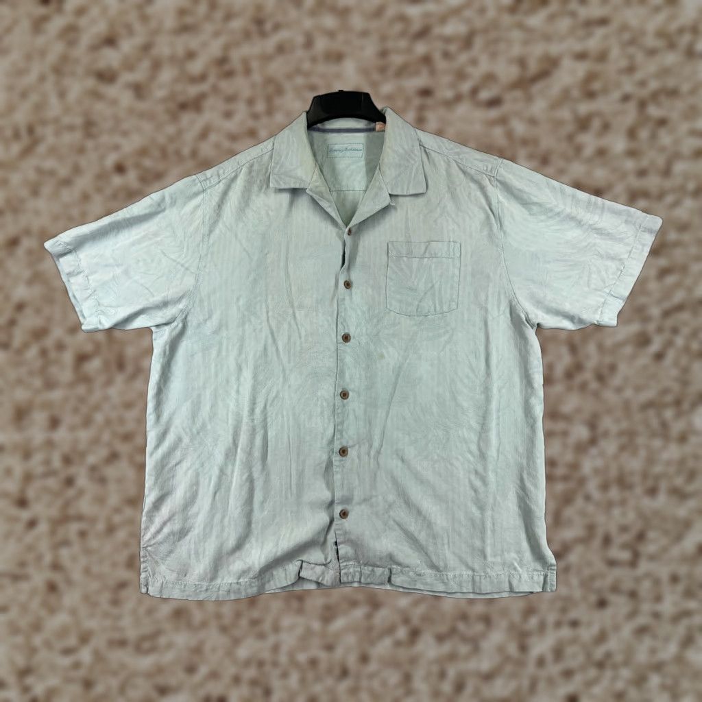Tommy Bahama Tommy Bahama Shirt Men XL Blue Stripe Button-Up Silk Hawaiian Aloha Beach Resort 100% Silk Short Sleeve Button-Up Mens Size US XL / EU 56 / 4 - 1 Thumbnail