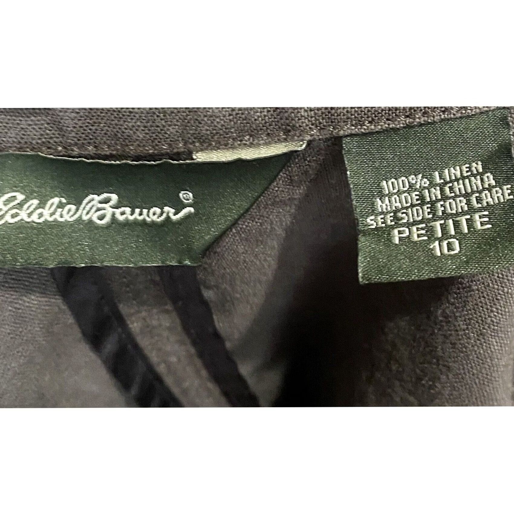 Eddie Bauer Eddie Bauer Women’s Linen Jacket Utility Belted Brown Button Front Sz Petite 10 Size L / US 10 / IT 46 - 7 Thumbnail