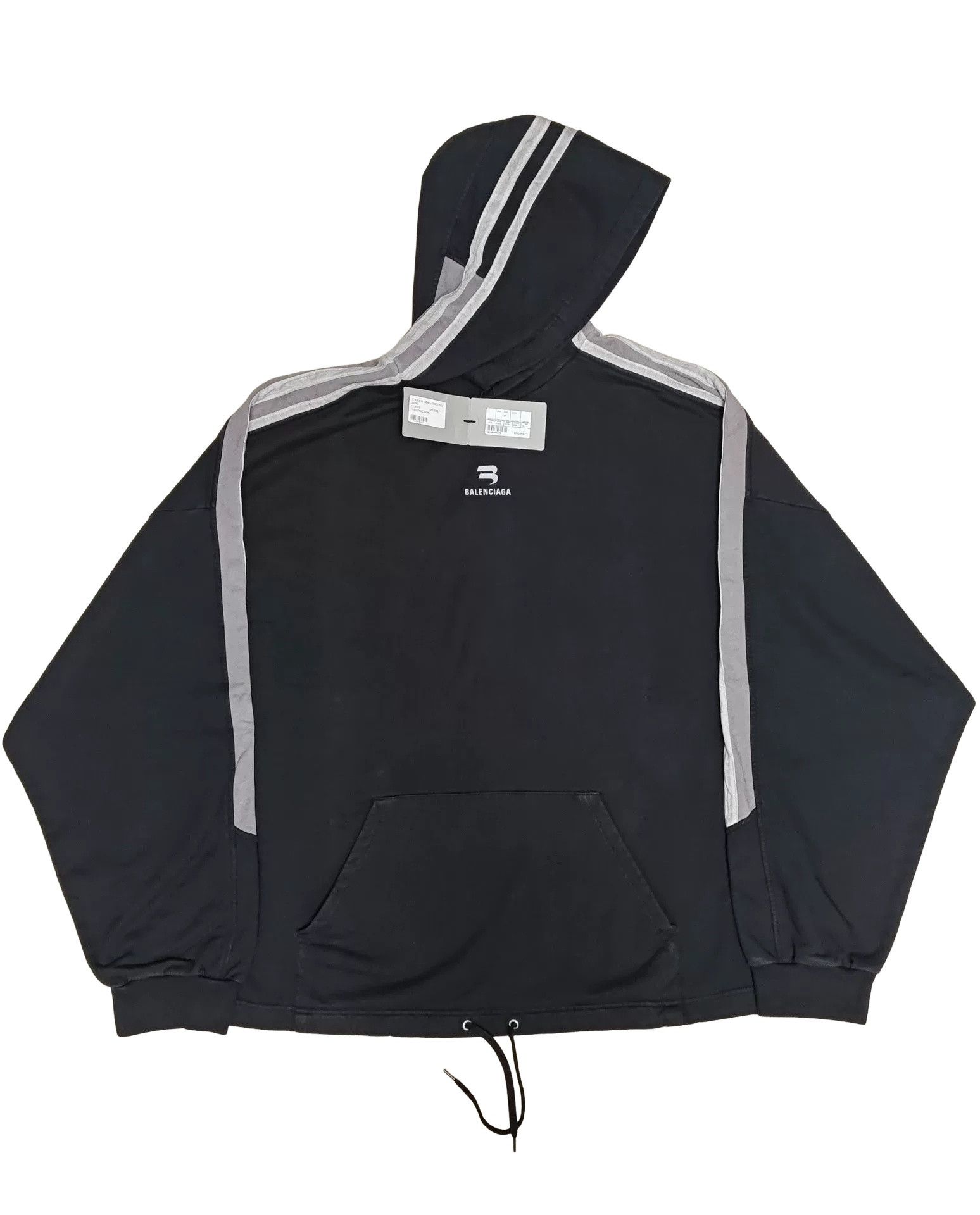 Balenciaga Balenciaga Sporty B Striped Hoodie XL Size US XL / EU 56 / 4 - 1 Thumbnail