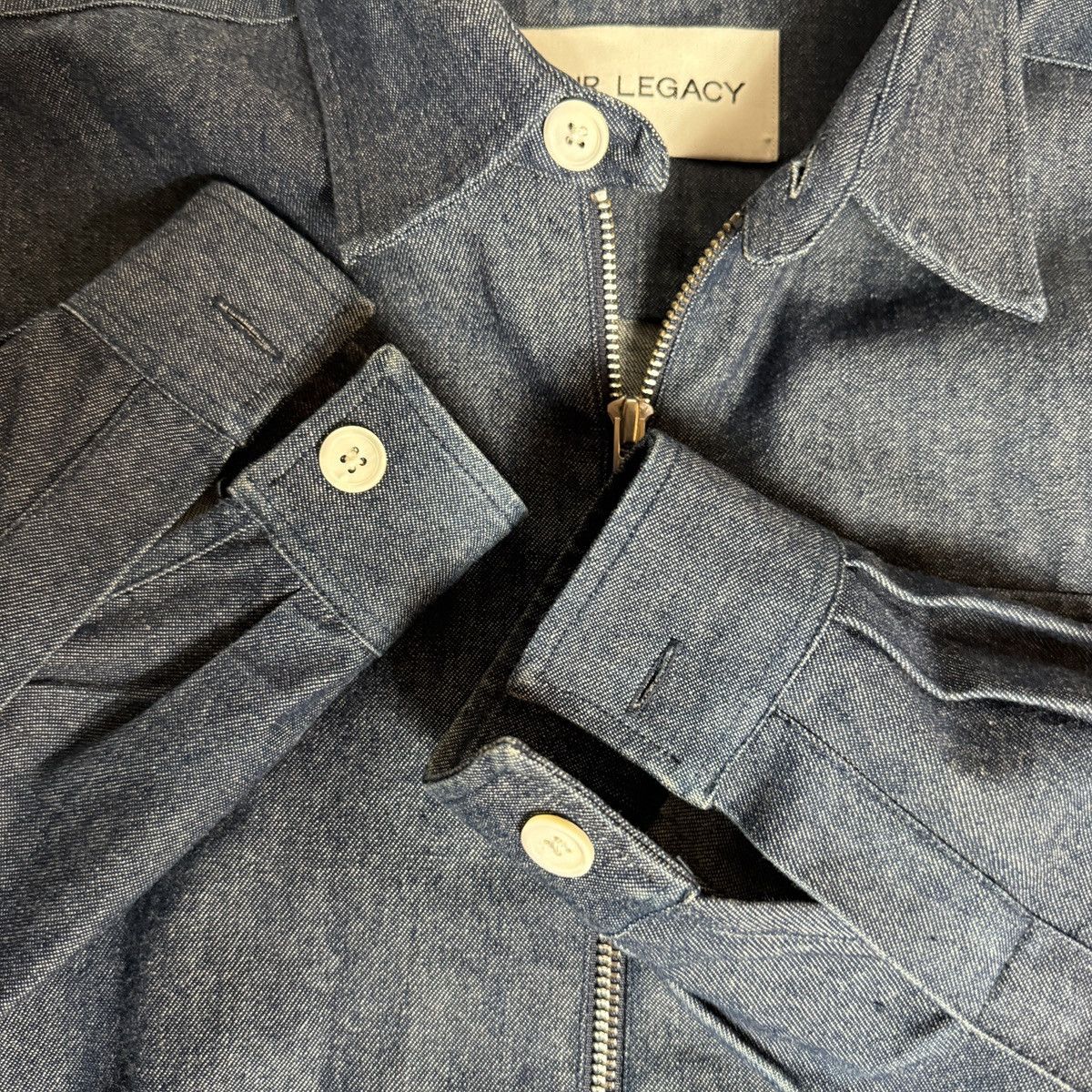 Our Legacy SS15 Our Legacy Shirting Denim Zip Mother of Pearl Medium Size US M / EU 48-50 / 2 - 5 Thumbnail