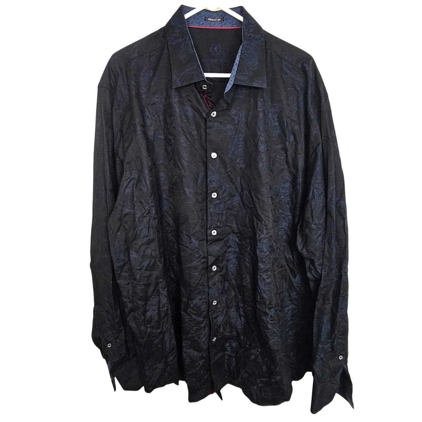 BUGATCHI Bugatchi Uomo Men Floral Dress Shirt XXL Classic Fit Formal Size US XXL / EU 58 / 5 - 2 Thumbnail