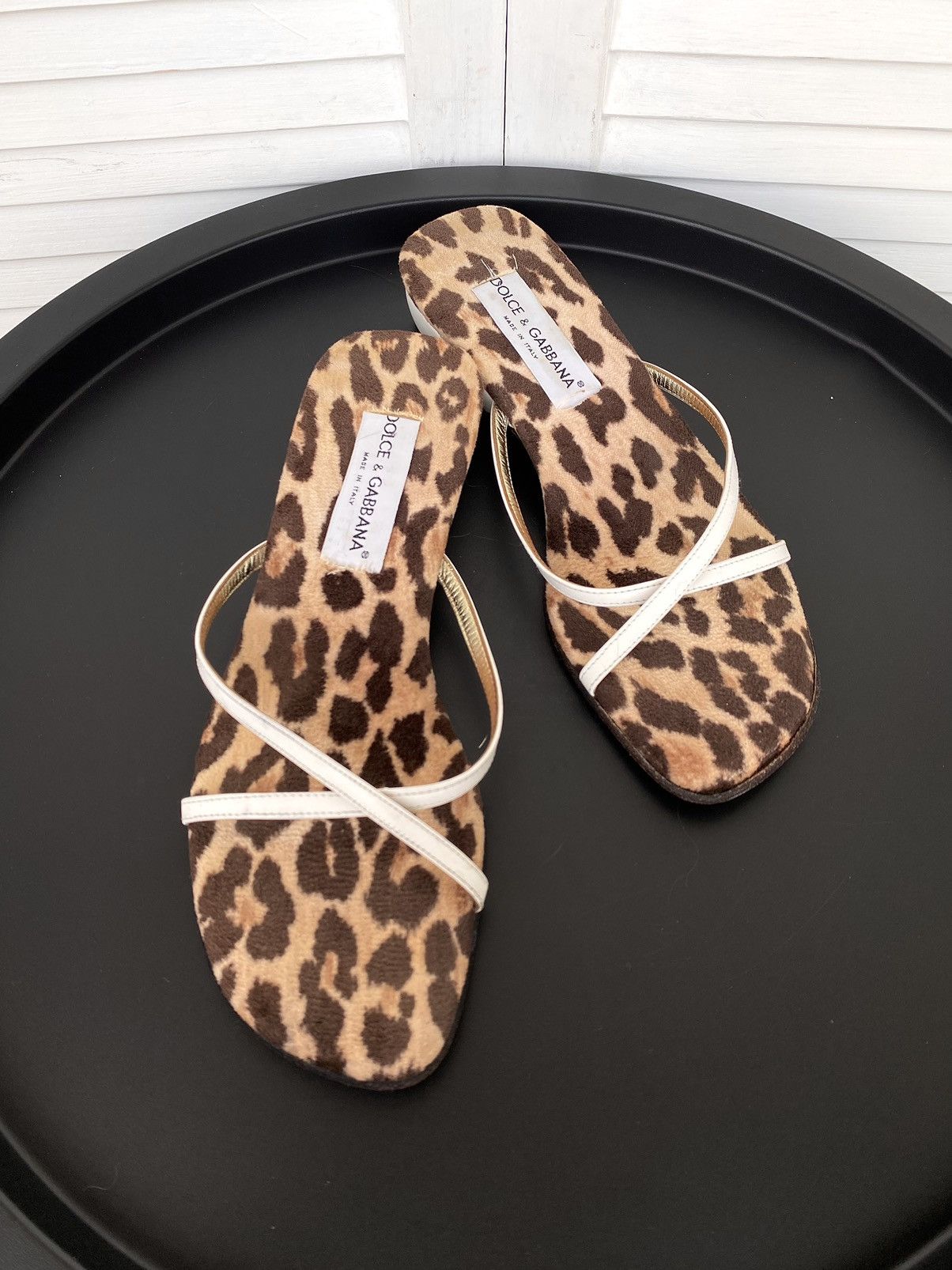 image of Dolce Gabbana Leopard Sandals in Tiger, Women's (Size 9)