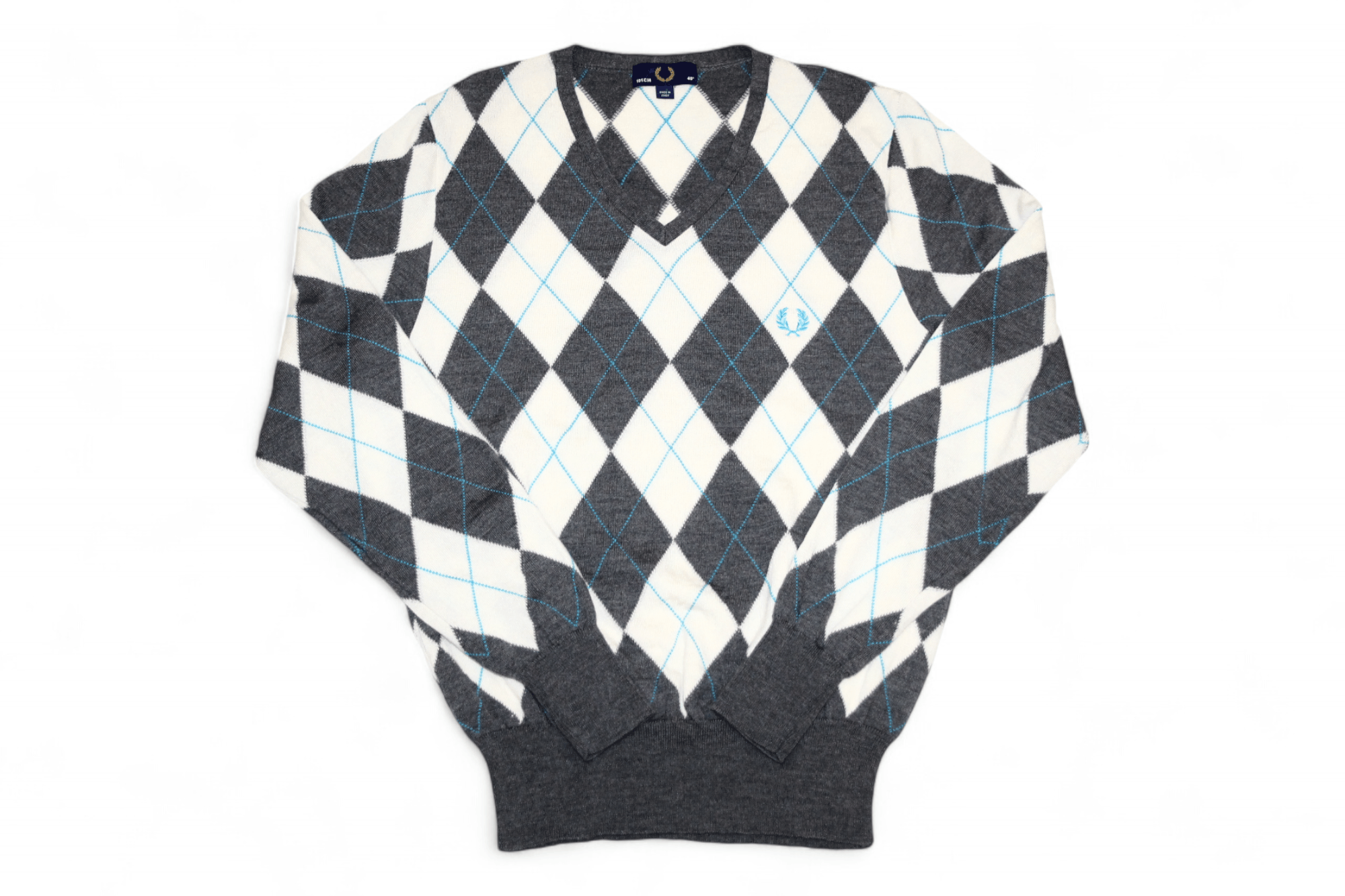Fred Perry Fred Perry Argyle Merino Wool V-neck jumper Size US S / EU 44-46 / 1 - 1 Thumbnail