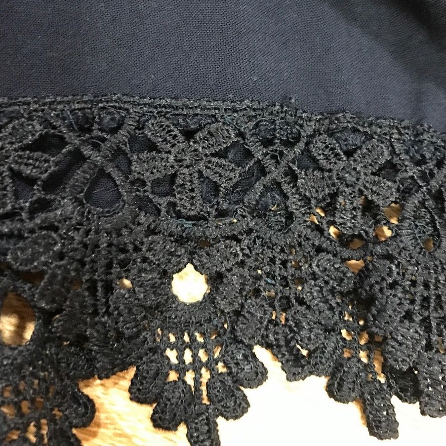 Other Ambiance Apparel Navy Blue Sheer Short Shorts Lace Hem L Size 22" - 6 Thumbnail