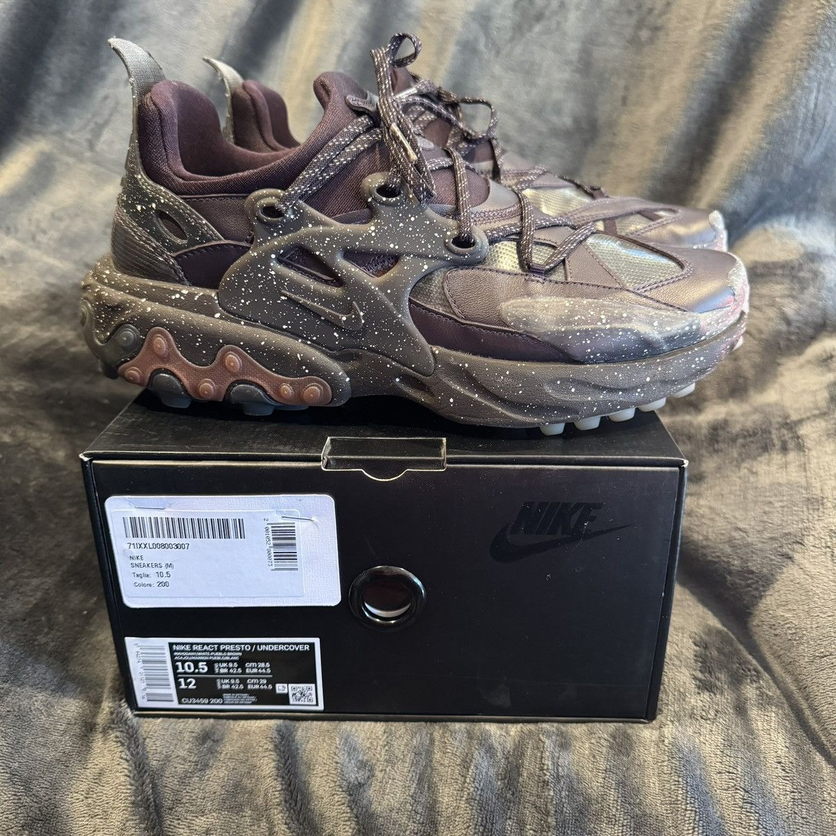 Nike × Undercover Mahogany Nike x Undercover React Presto Size 