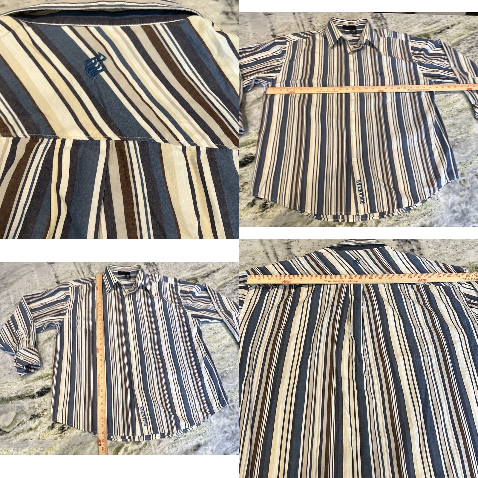 Rocawear Rocawear Shirt Men’s XL Long Sleeve Button Down Striped Cotton Size US XL / EU 56 / 4 - 9 Thumbnail
