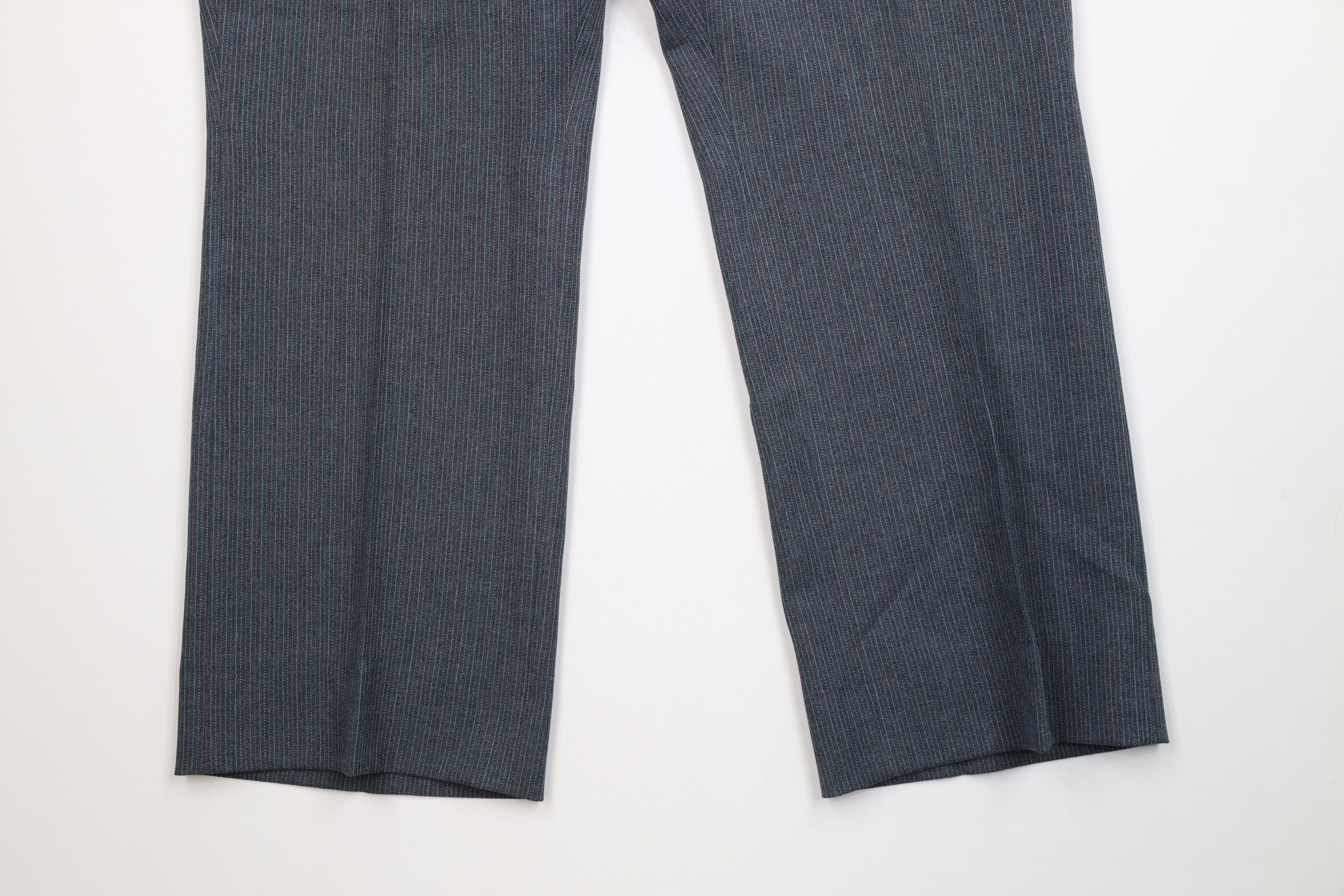 Vintage Vintage 70s Streetwear Pinstriped Knit Wide Leg Chino Pants Size US 42 / EU 58 - 4 Thumbnail