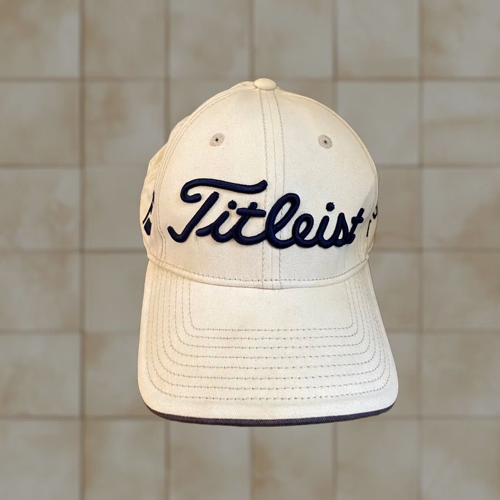 Titleist Titleist JF ProV1 Hat Navy Logo Embroidered Cream Men One Size Baseball Cap Size ONE SIZE - 1 Thumbnail
