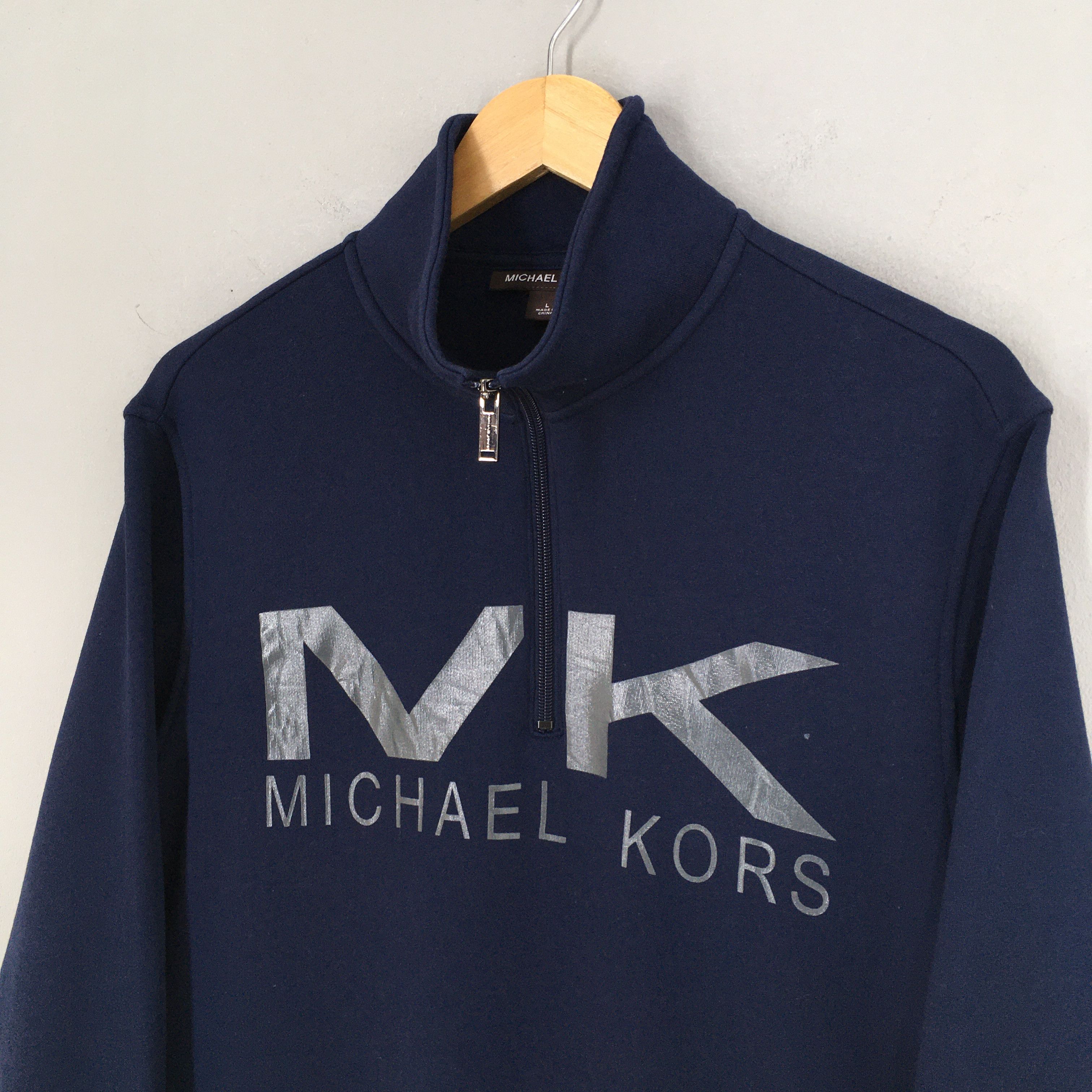Michael Kors Michael Kors Usa Blue Half Zipper Sweatshirt Size Large Size US L / EU 52-54 / 3 - 3 Thumbnail