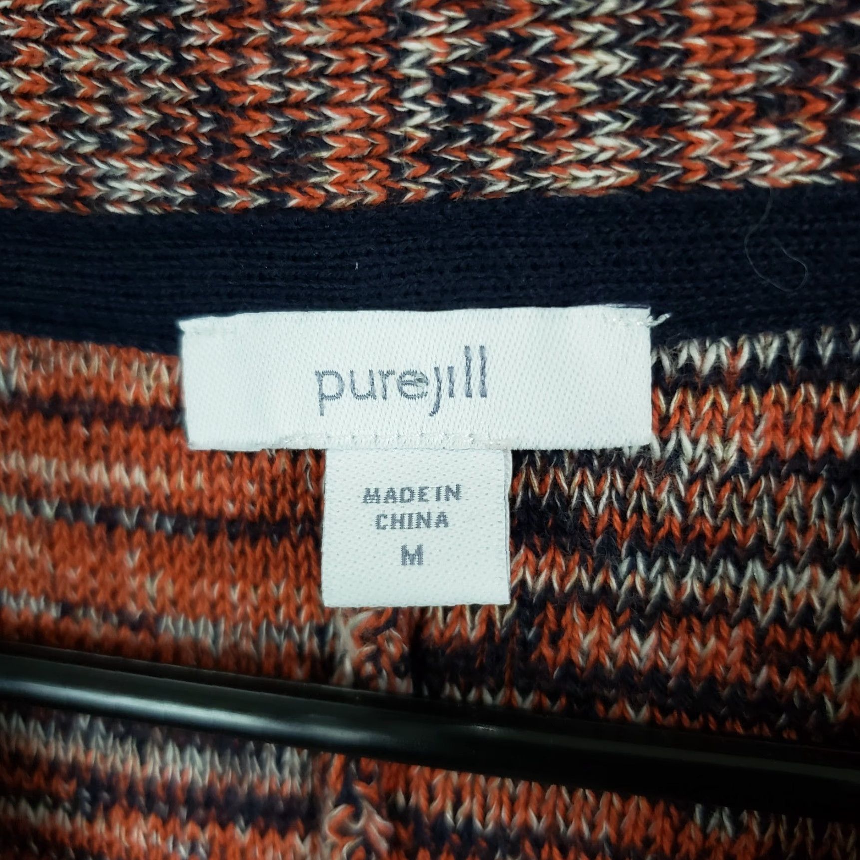 J. Jill PureJill Womens Pullover Sweater Sz M Orange V-Neck 3/4 Sleeve Cotton Blend Jumper Shirt Womens Size M / US 6-8 / IT 42-44 - 6 Thumbnail