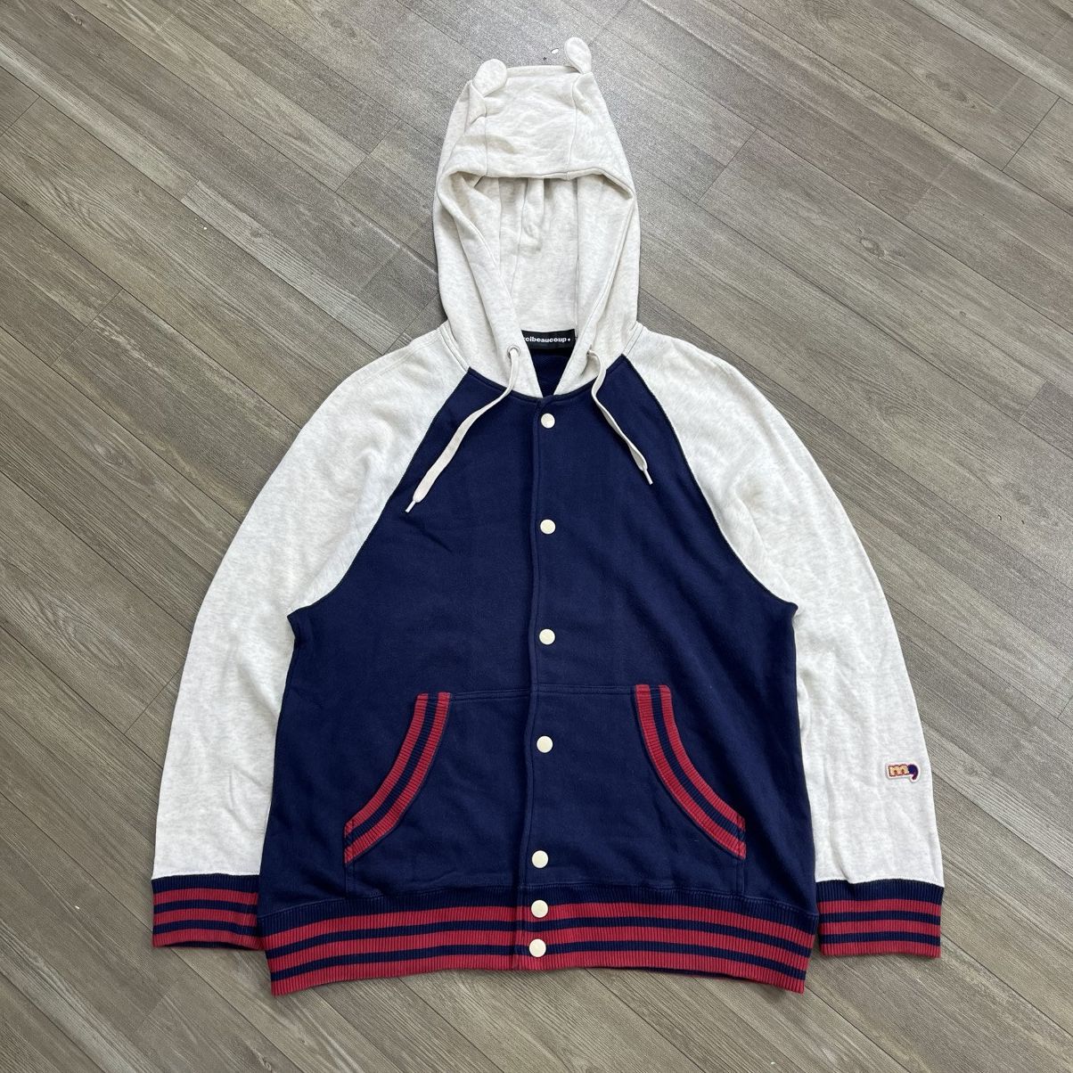 Issey Miyake Vintage Mercibeaucoup Issey Miyake Panda Ear Varsity Hooded Size US L / EU 52-54 / 3 - 1 Thumbnail