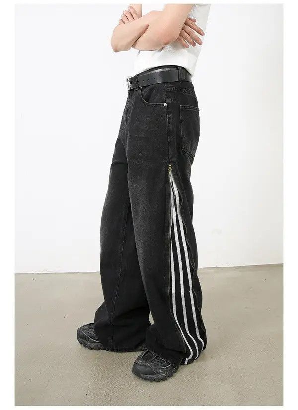 VIBE Track Baggy Black Denim Jeans Size US 30 / EU 46 - 7 Thumbnail