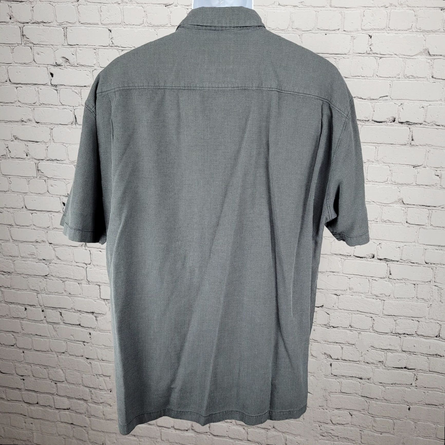 Tommy Bahama Tommy Bahama Grey Silk Cotton Button Up Short Sleeve Collared Pocket Shirt 3XL Size US XXL / EU 58 / 5 - 2 Thumbnail