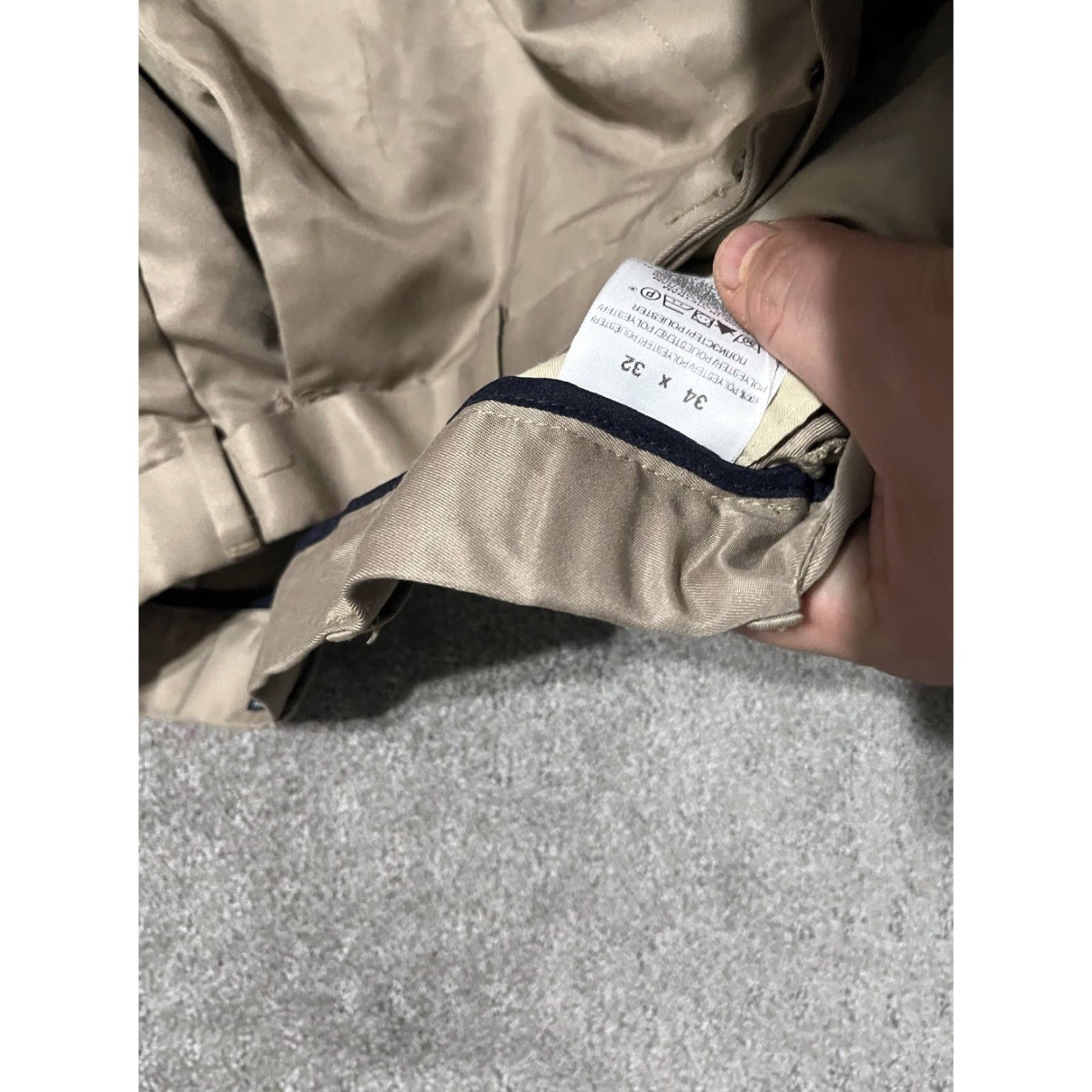 Dockers DOCKERS Mens Pants Dress Flat Front Classic Fit 34x32 Khaki Brown Polyester Cotton Blend Chino 90s Army Apple Vintage? Size US 34 / EU 50 - 6 Thumbnail