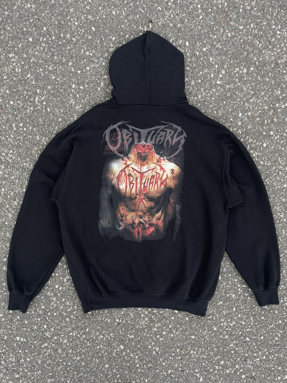 Band Tees × Vintage Vintage Obituary Inked In Blood Band Hoodie Size US L / EU 52-54 / 3 - 1 Thumbnail
