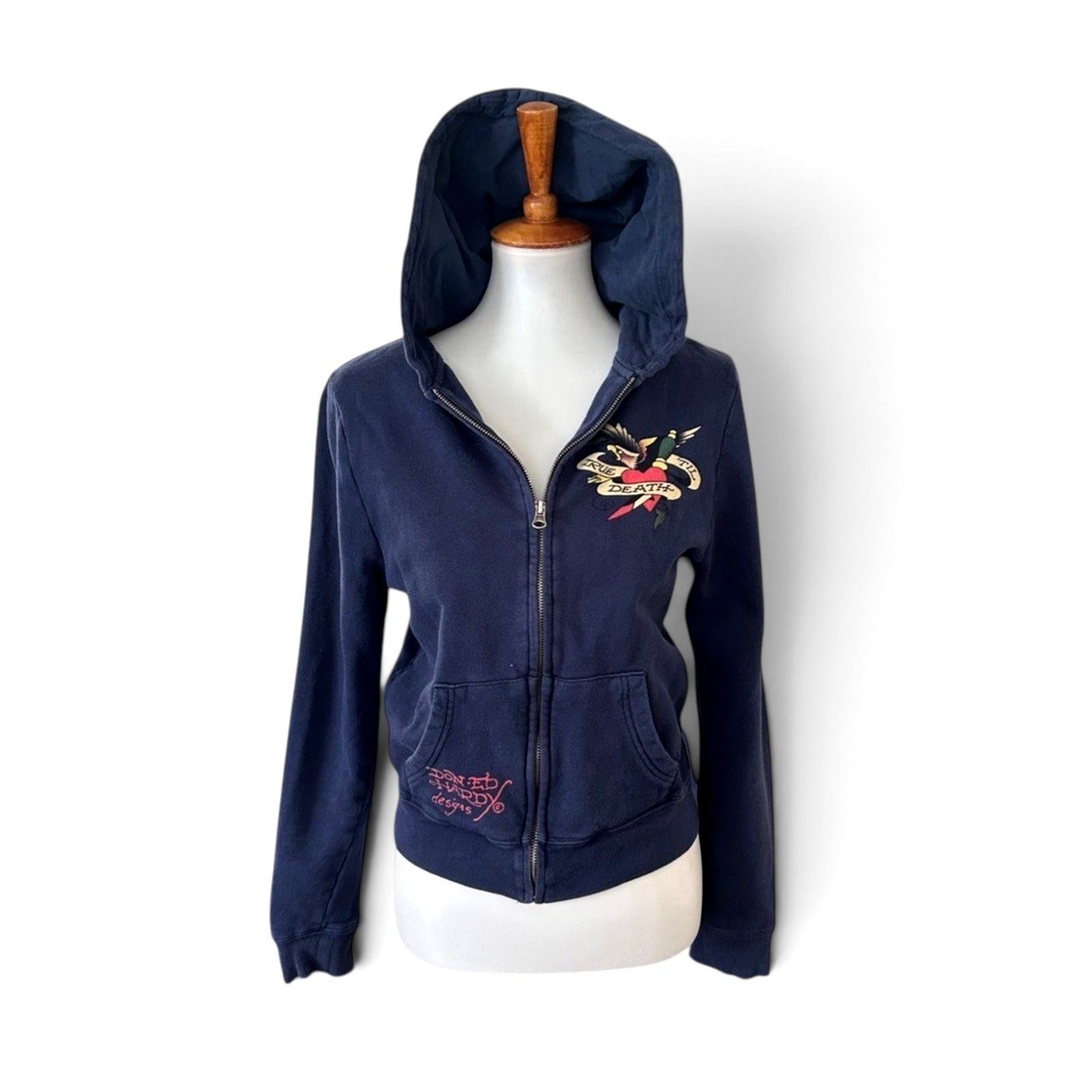Ed Hardy Ed Hardy Christian Audigier Vintage Navy Zip Hoodie Graphic Size XS / US 0-2 / IT 36-38 - 2 Thumbnail