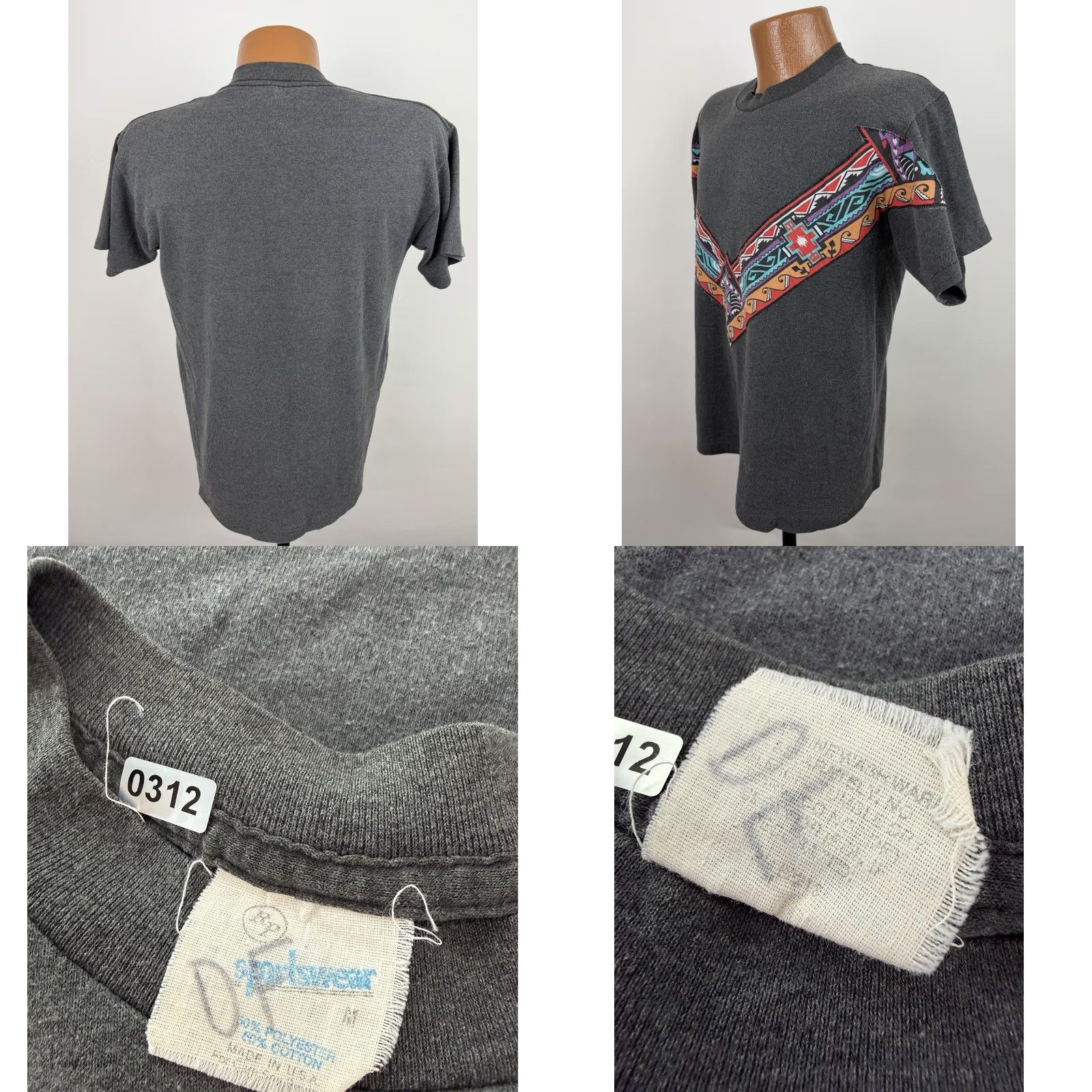 Vintage VINTAGE Vintage Western Tee Mens Medium Charcoal Gray T-shirt 90s Southwestern Cowboy Size US M / EU 48-50 / 2 - 8 Thumbnail