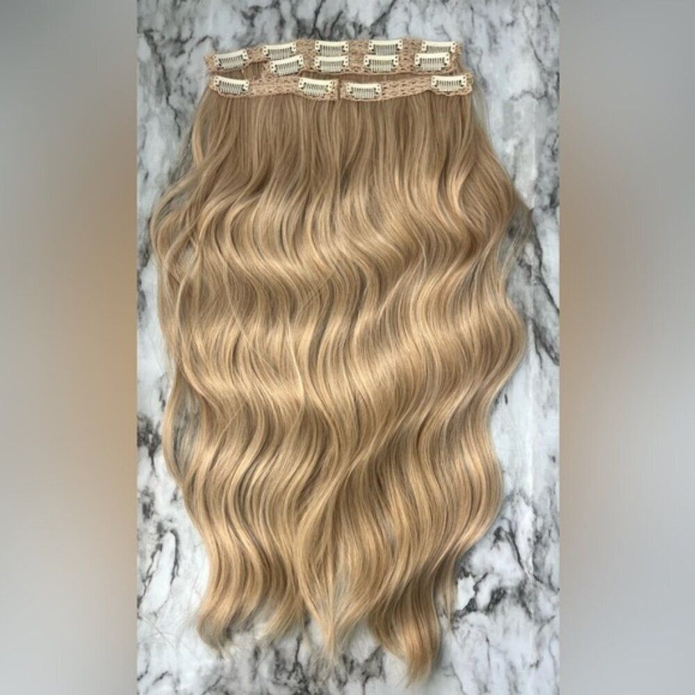 Other 20 IN VOLUMIZING WEFT CLIP IN SET LIGHT BLONDE CURLY WAVE H Size ONE SIZE - 7 Thumbnail
