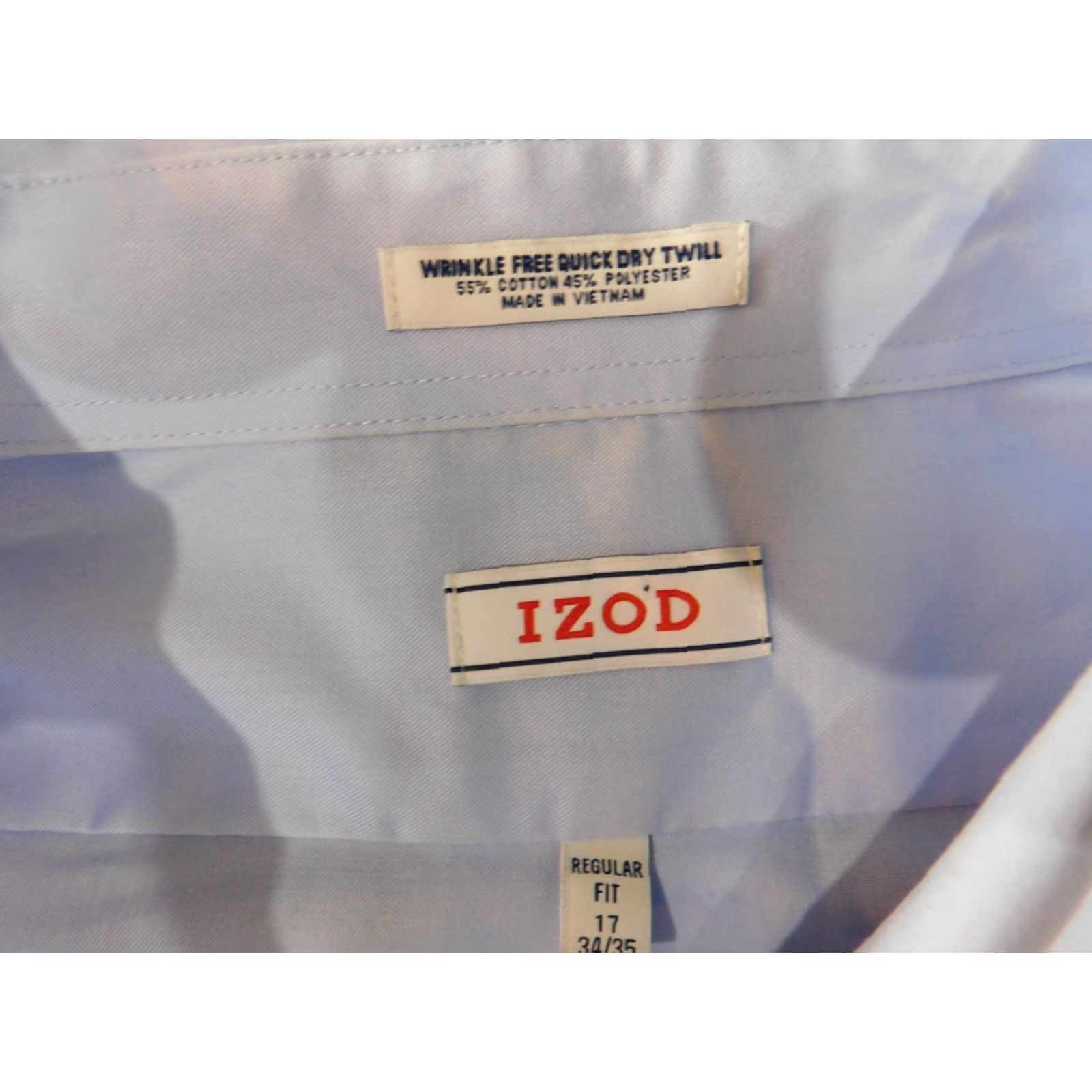 Izod Izod Dress Shirt Mens 17 blue Regular Button-Down Collared Twill Cotton Non-Iron Classic Vintage: No Size US XL / EU 56 / 4 - 7 Thumbnail