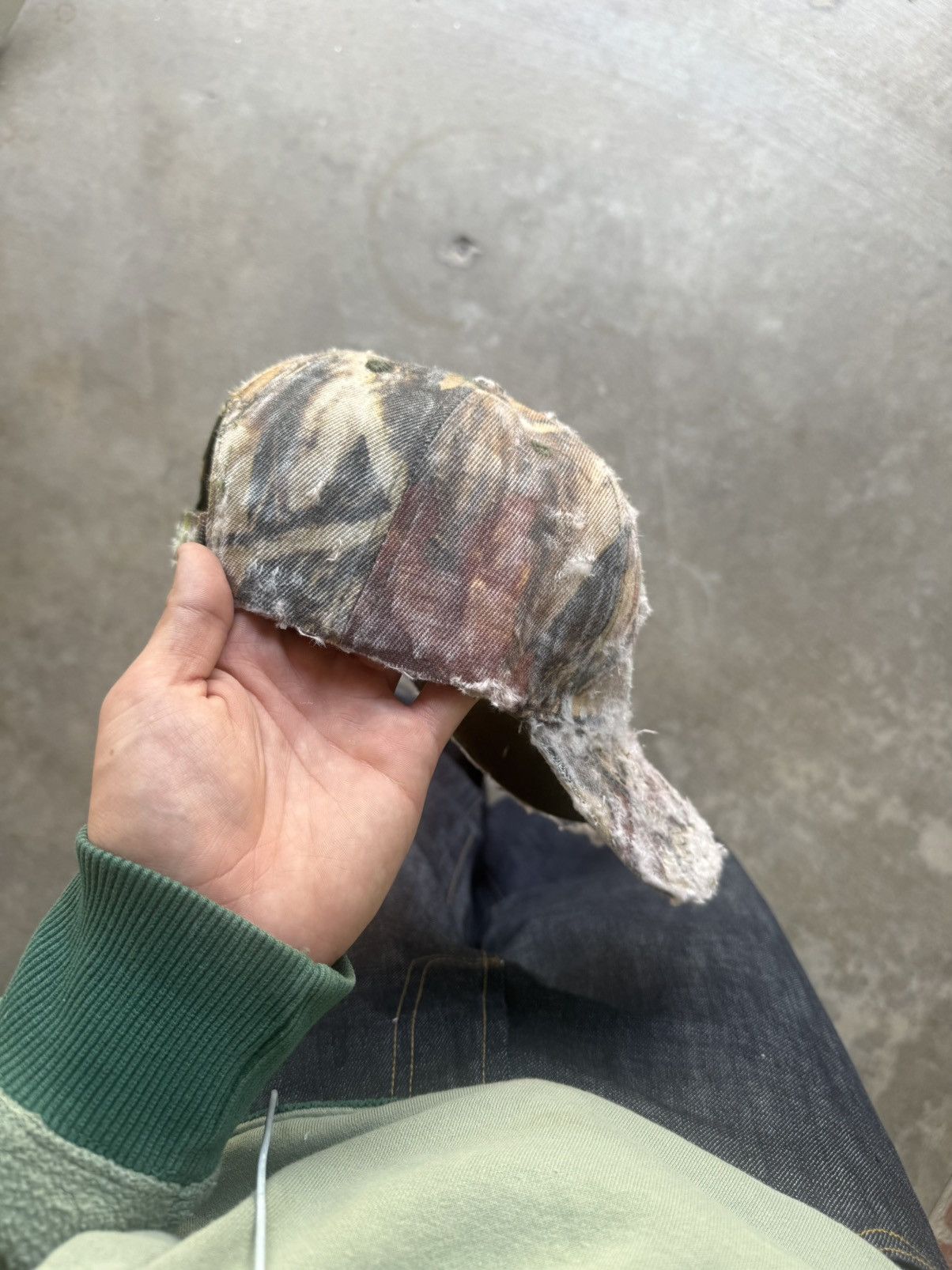 Vintage Vintage Camo Distressed Hat Size ONE SIZE - 4 Thumbnail