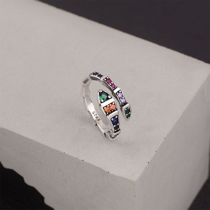 Jewelry Creative Multicolor Snake Handmade Ring Size ONE SIZE - 2 Thumbnail