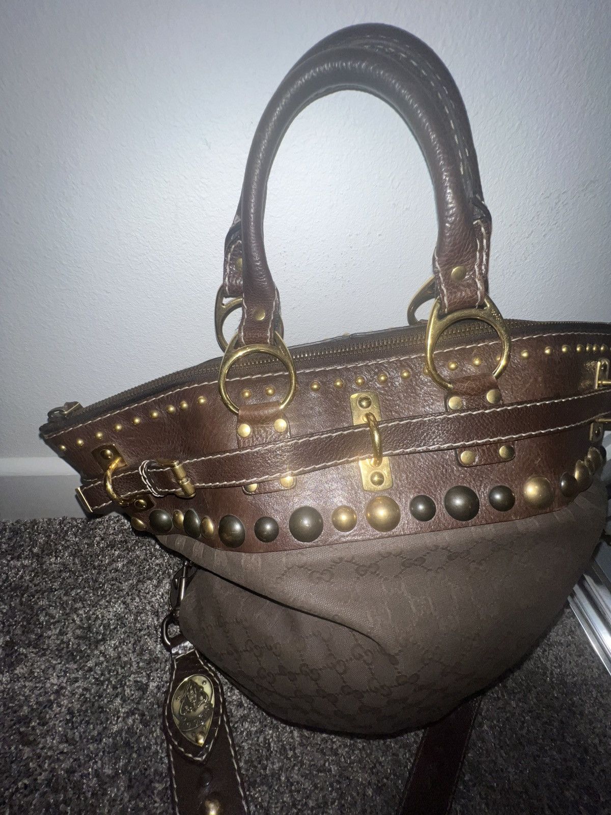 Gucci Gucci Monogram Crystal Babouska Medium Tote Size ONE SIZE - 7 Thumbnail