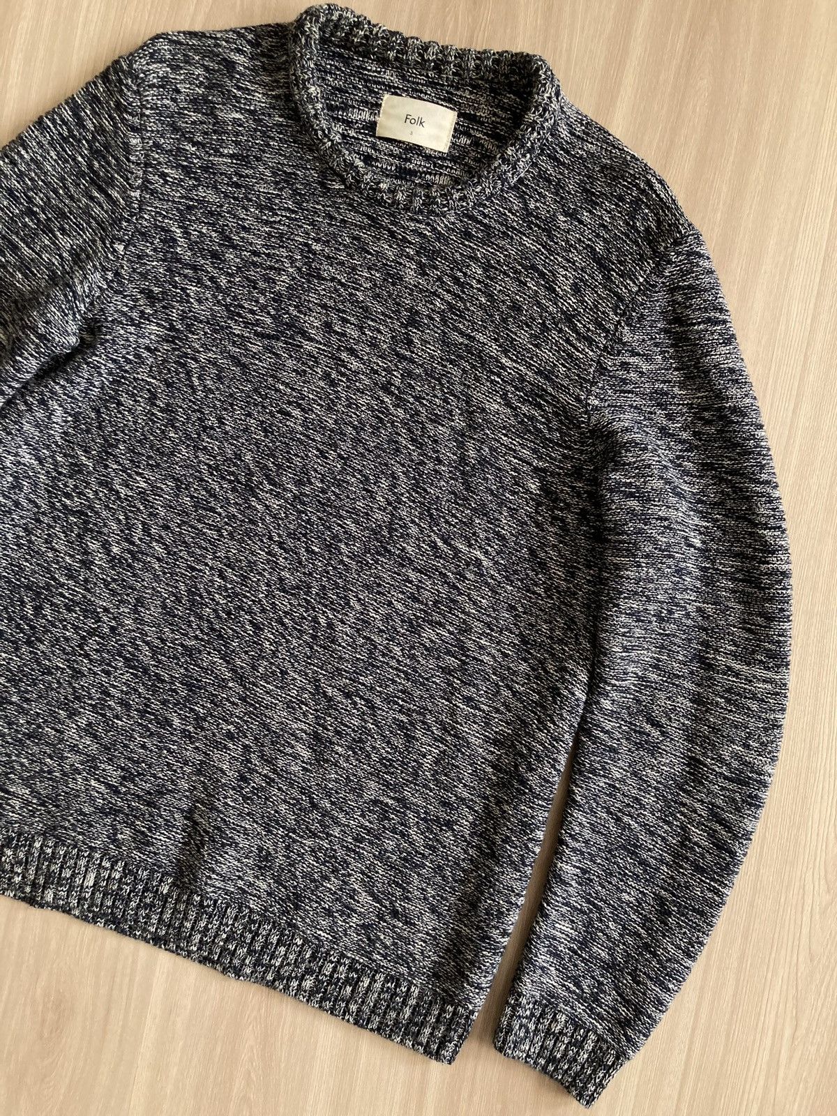 Folk Vintage Folk Mixed Yarn Knit Cotton Sweater Japanese Style Size US L / EU 52-54 / 3 - 5 Thumbnail