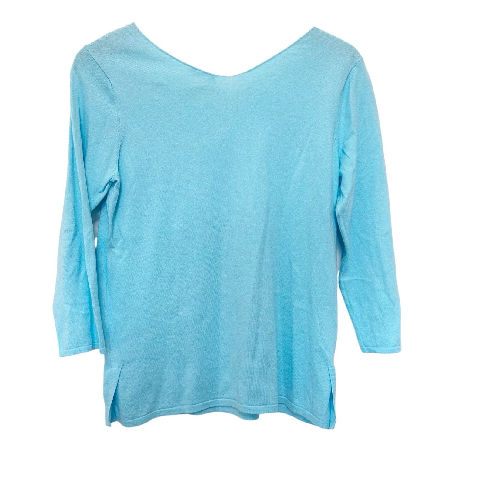 J.McLaughlin J. McLaughlin Light Blue Cashmere Blend Sweater Sz M Size M / US 6-8 / IT 42-44 - 4 Thumbnail