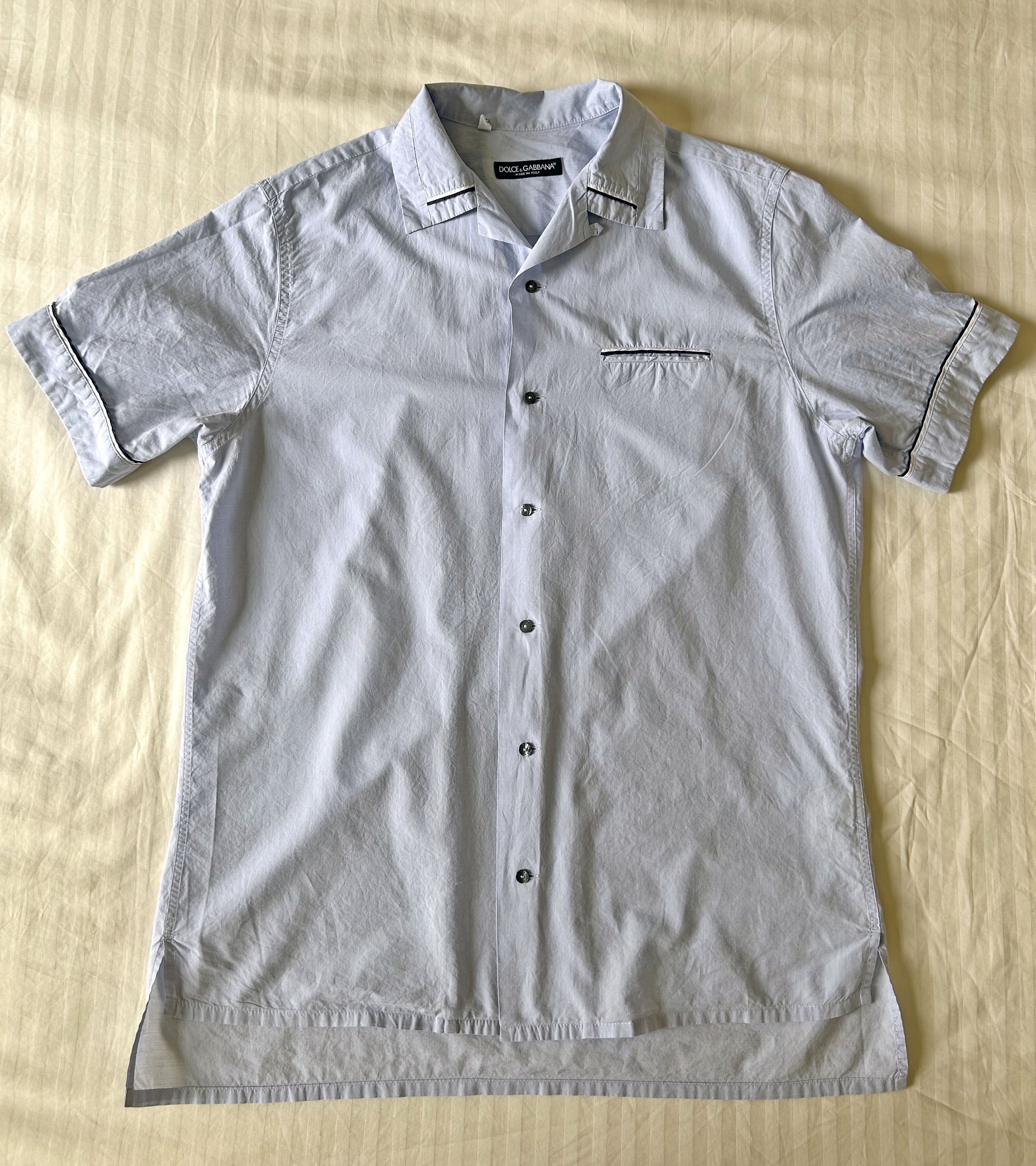 Dolce & Gabbana Dolce & Gabbana Blue Pajama Style Short Sleeve Shirt M,16/41 Size US M / EU 48-50 / 2 - 1 Thumbnail