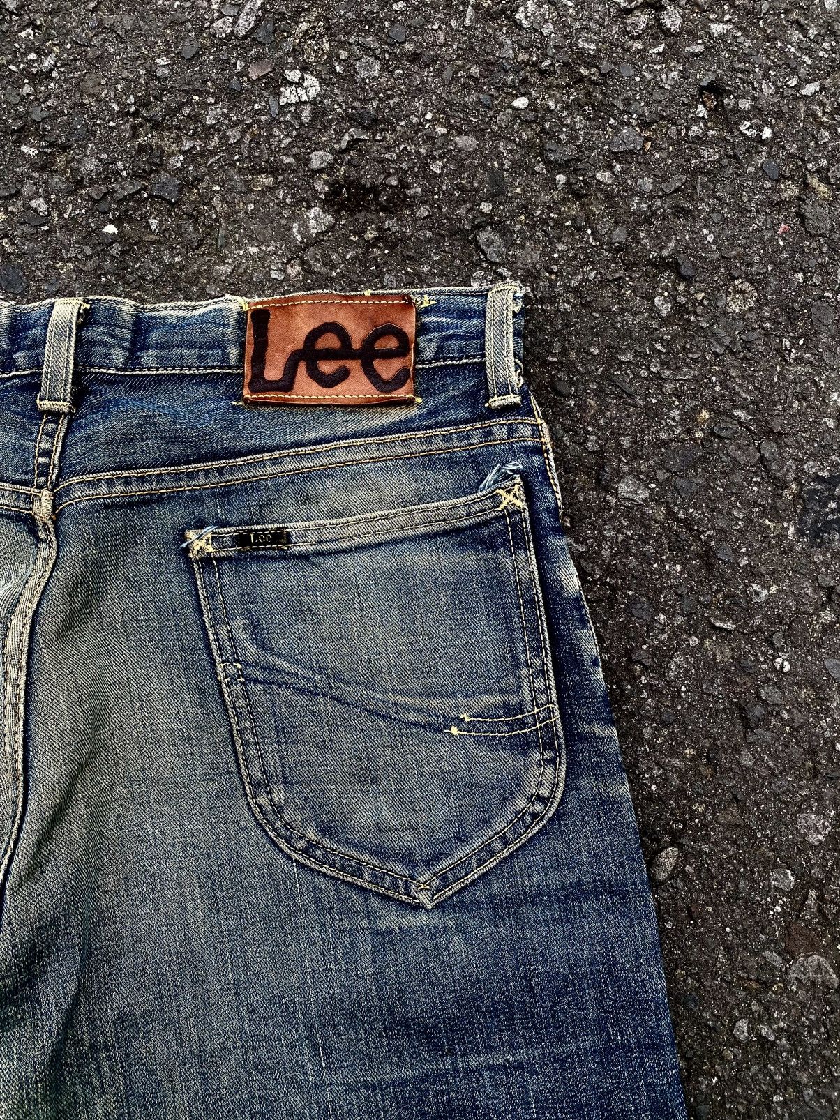 Lee Vtg Lee Half Selvedge Distressed Denim Mud Wash🇯🇵 Size US 32 / EU 48 - 13 Thumbnail