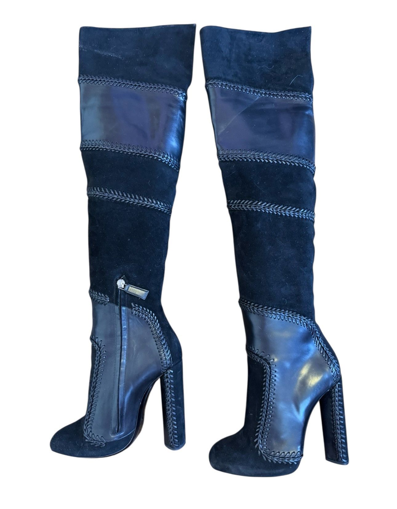 Tom Ford Tim Ford black suede leather over the knee boots Size US 8 / IT 38 - 5 Thumbnail