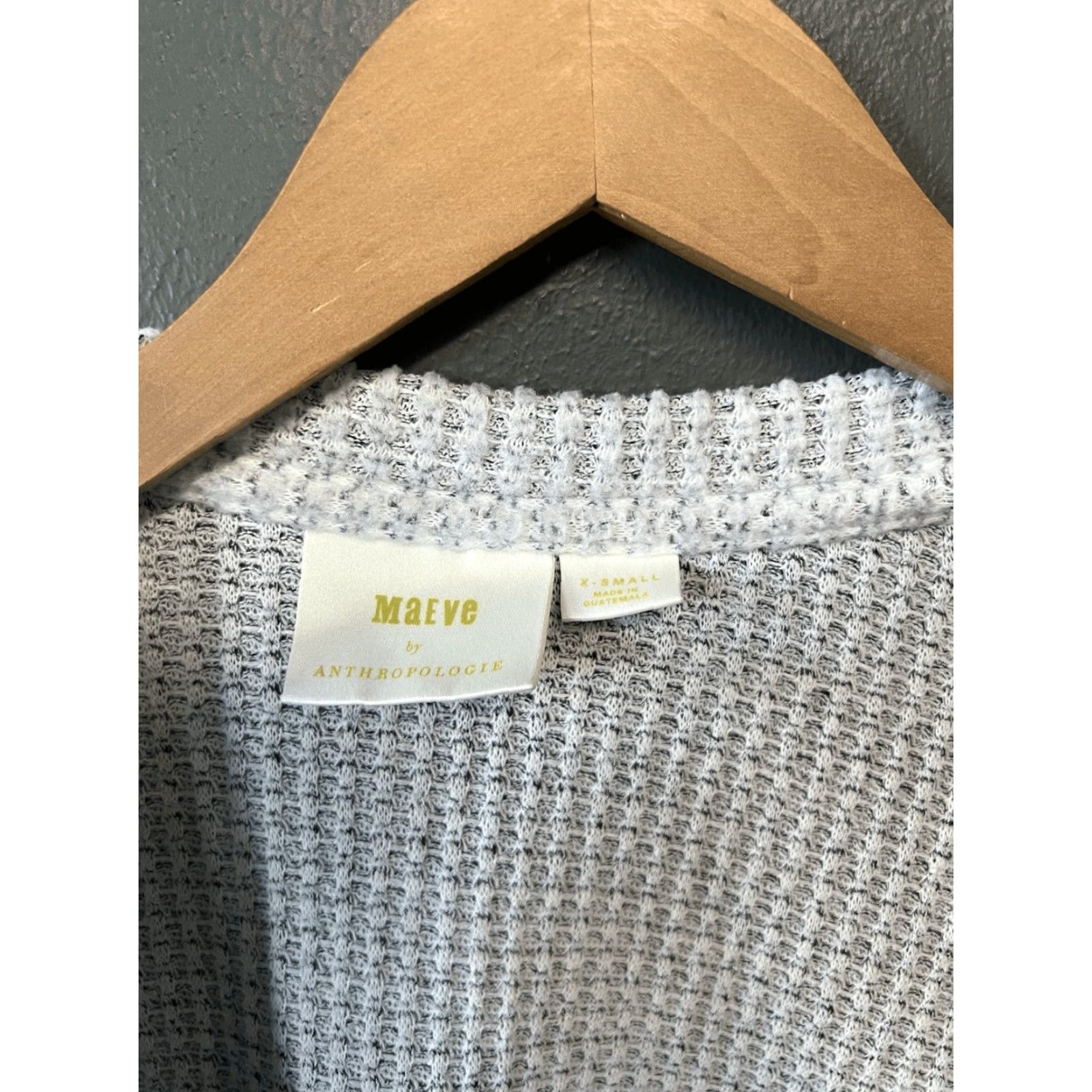 Anthropologie VINTAGE Maeve by Anthropologie Womens Gray Knit Open Front Cardigan Sweater XS Size XS / US 0-2 / IT 36-38 - 3 Thumbnail