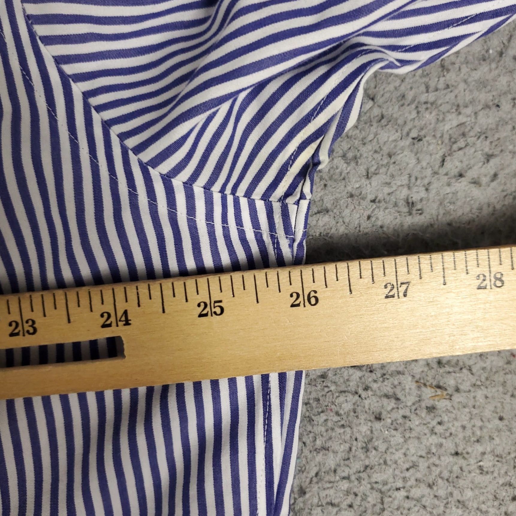 Brooks Brothers Brooks Brothers Shirt Mens 17 Dress Shirt Long Sleeve Blue Striped 100% Cotton Non-Iron Button-Down Regular Fit Mens Size 46R - 6 Thumbnail