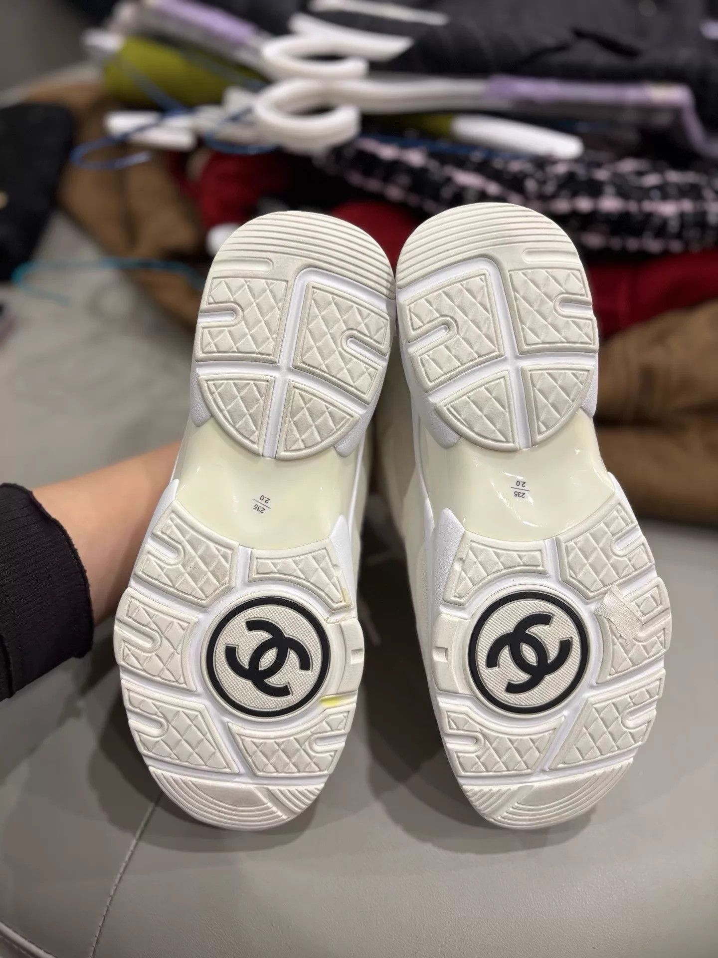 Chanel Chanel White Strap Sneakers Women's 37 99 New Size US 6.5 / IT 36.5 - 4 Thumbnail