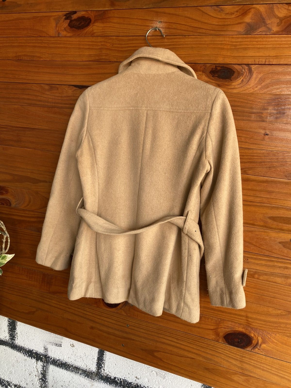 Japanese Brand Jouer à la Pupe Beige Wool Coat – Classic Belted Short Coat Size S / US 4 / IT 40 - 12 Thumbnail
