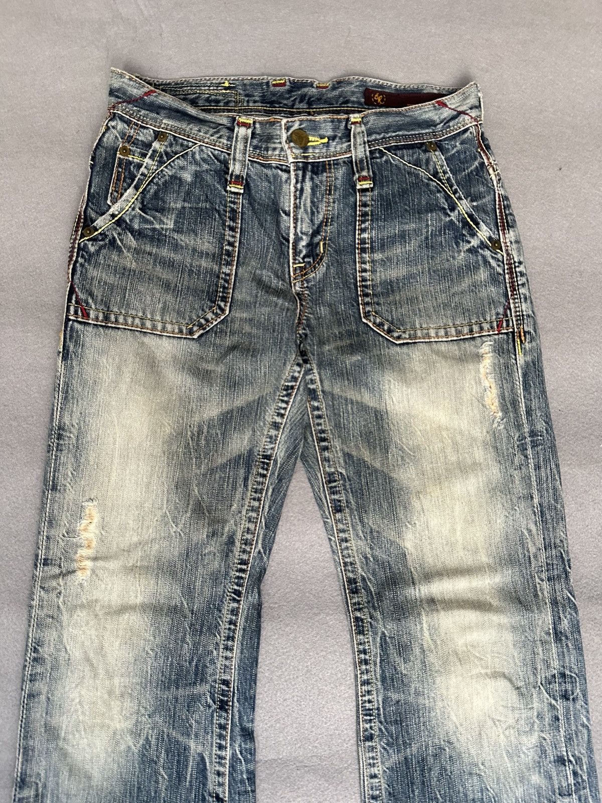 Japanese Brand FLARE Brappers Japan Denim Claw Marks Low Rise Denim Size US 28 / EU 44 - 4 Thumbnail